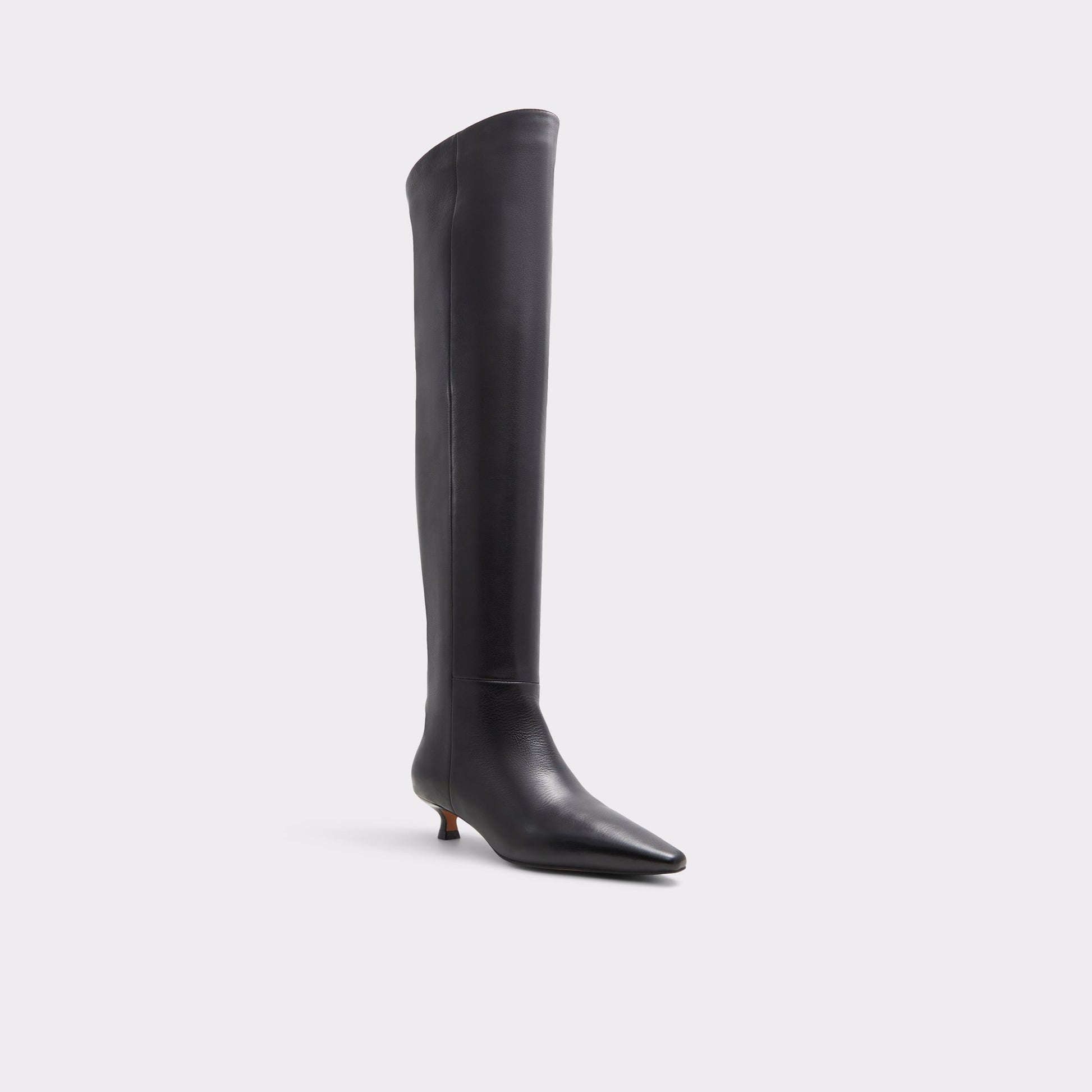 Three-quarter angle of Black Muttsee Over-the-knee boot's front side