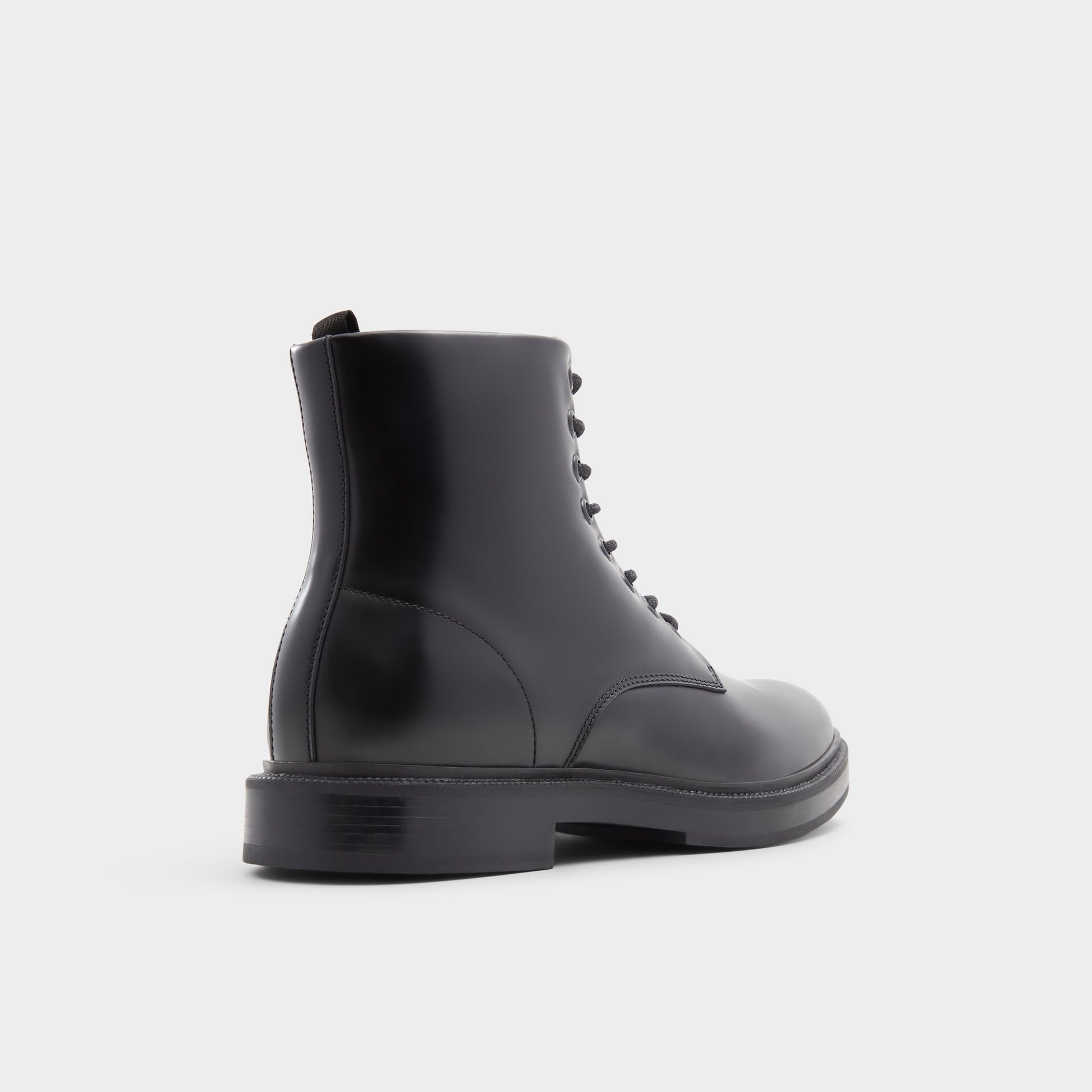 Three-quarter angle of Black Cedar Lace-up boot's back side