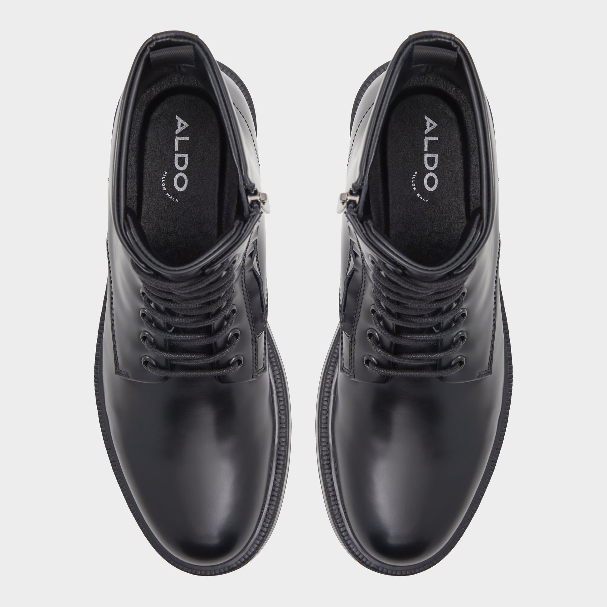 Top-down view of the Black Cedar Lace-up boot