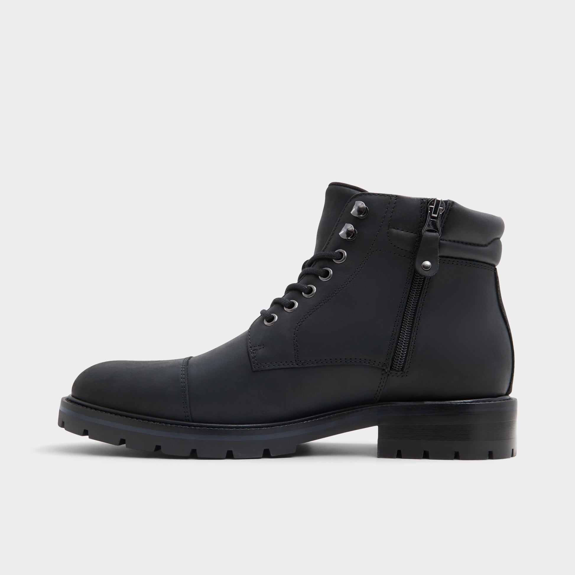 Side view of Black Darionn Lace-up boot