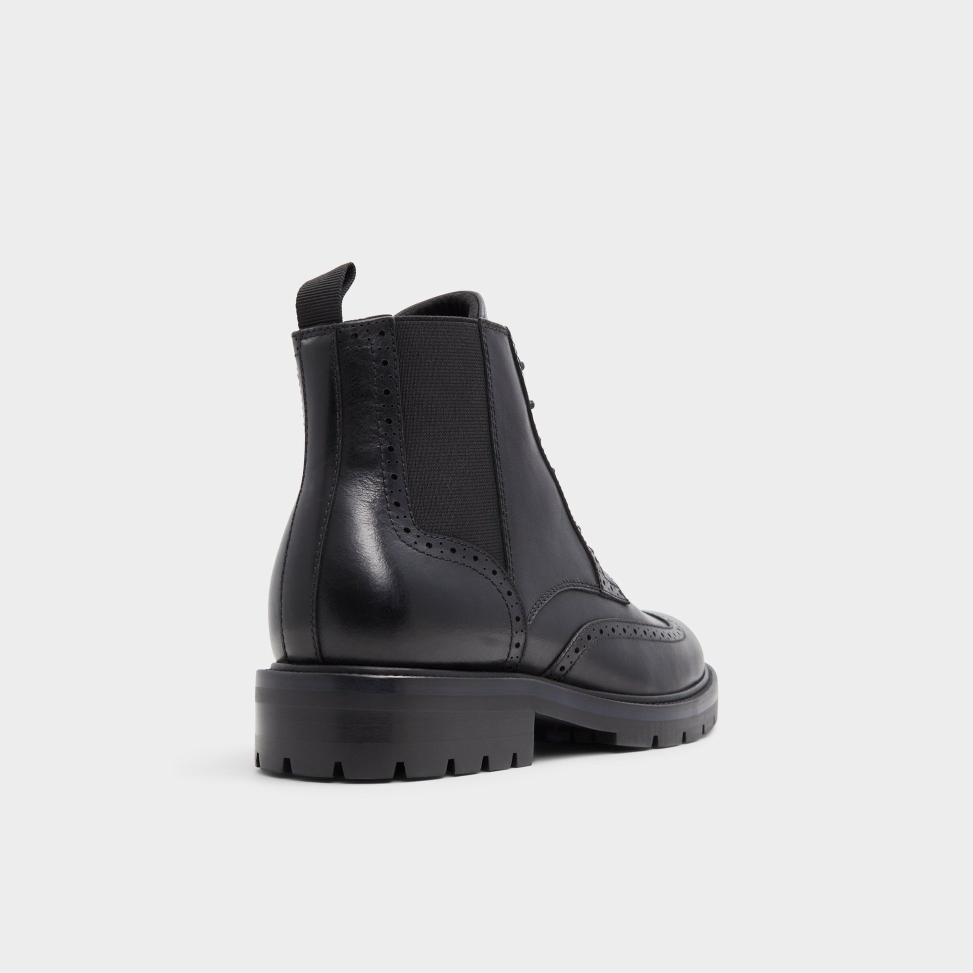 Three-quarter angle of Black Toney Lace-up boot's back side