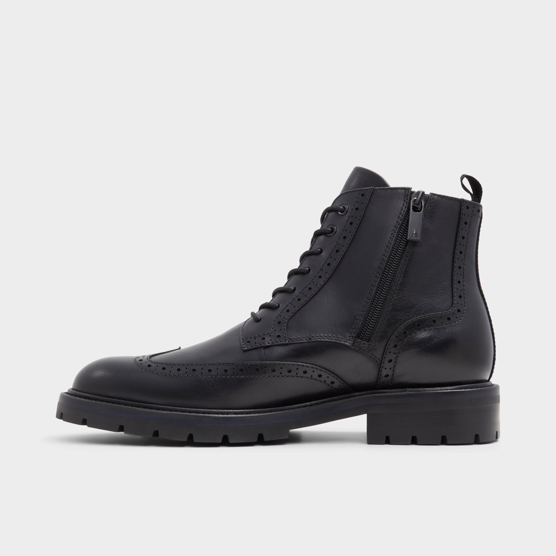 Side view of Black Toney Lace-up boot