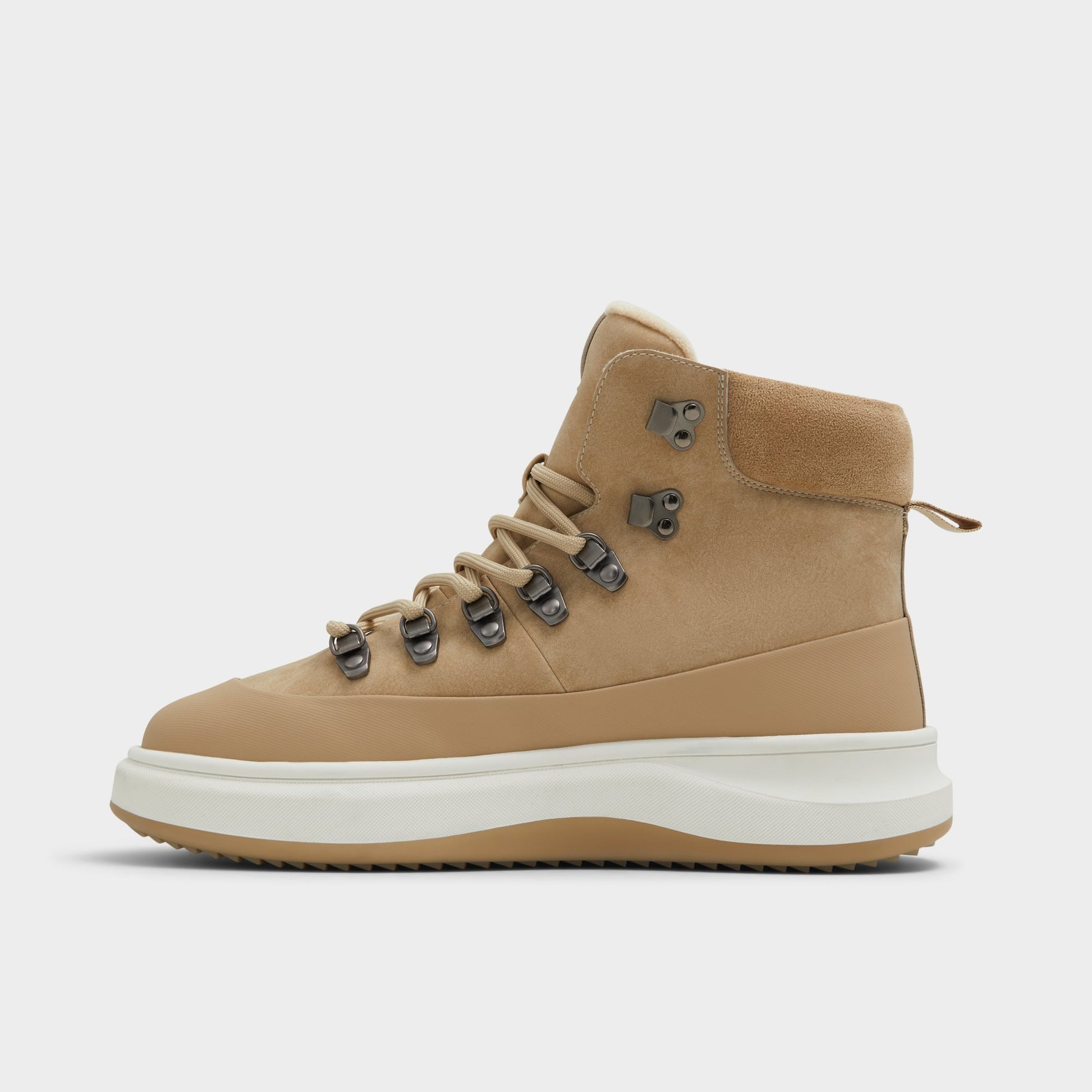 Side view of Light Beige Gibson Lace-up boot