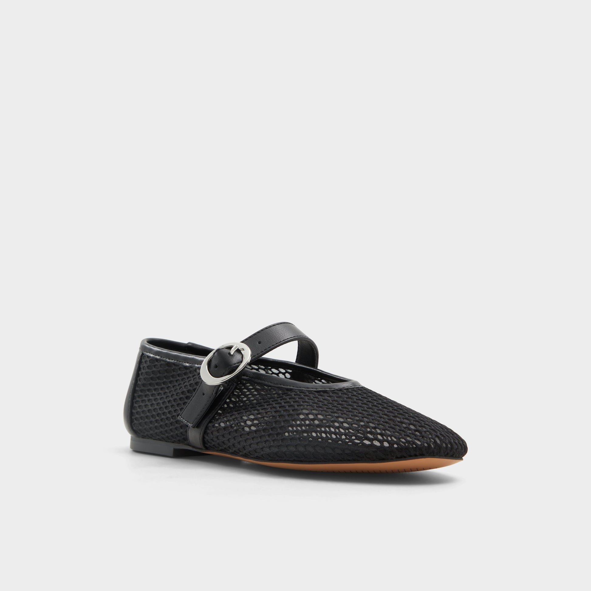 Three-quarter angle of Black Quincey Ballerina's front side