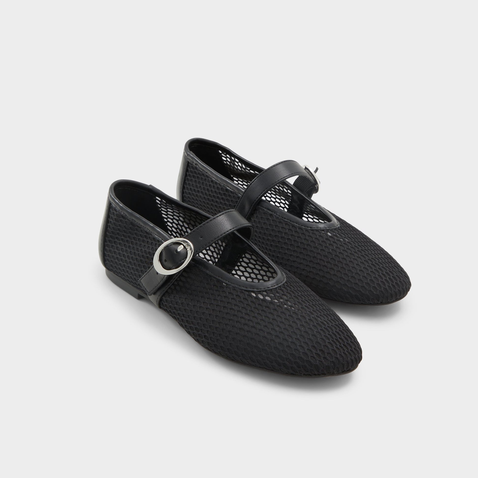 Highlighted view of a pair of Black Quincey Ballerinas