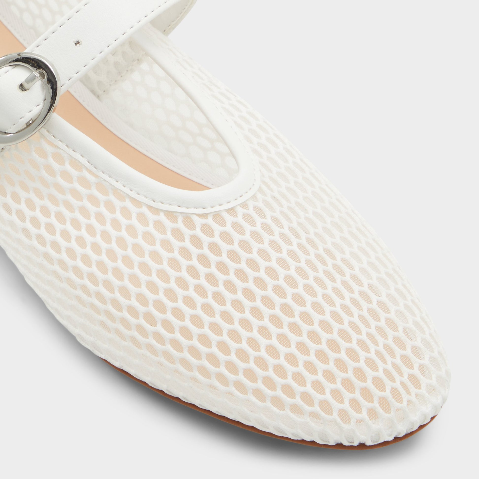 Close-up of the White Quincey Ballerina