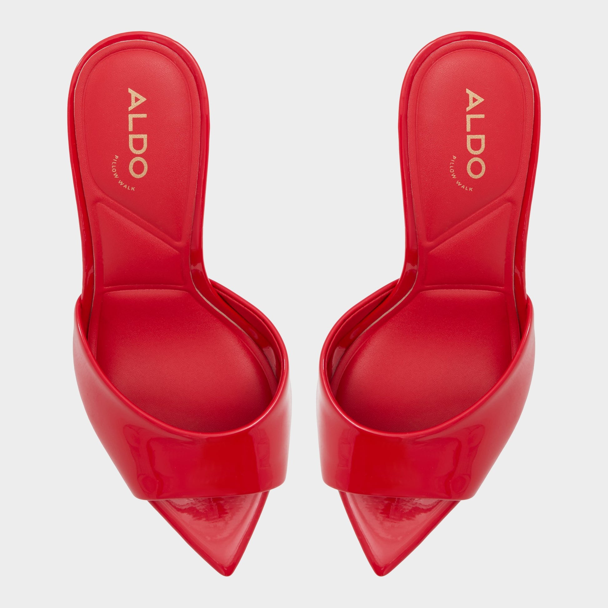 Top-down view of the Red Anniebrilden Heeled mule