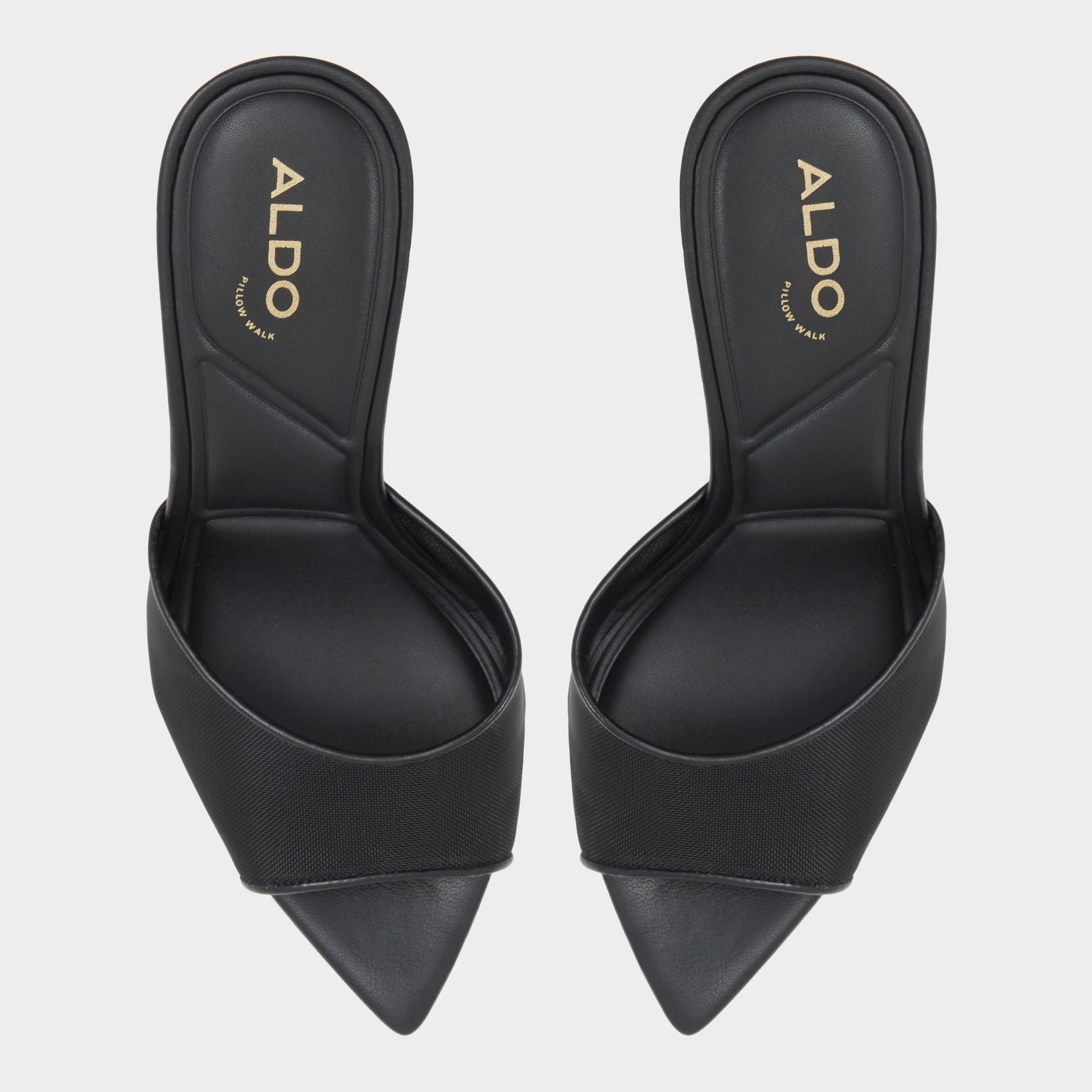 Top-down view of the Black Anyabrilden Heeled mule