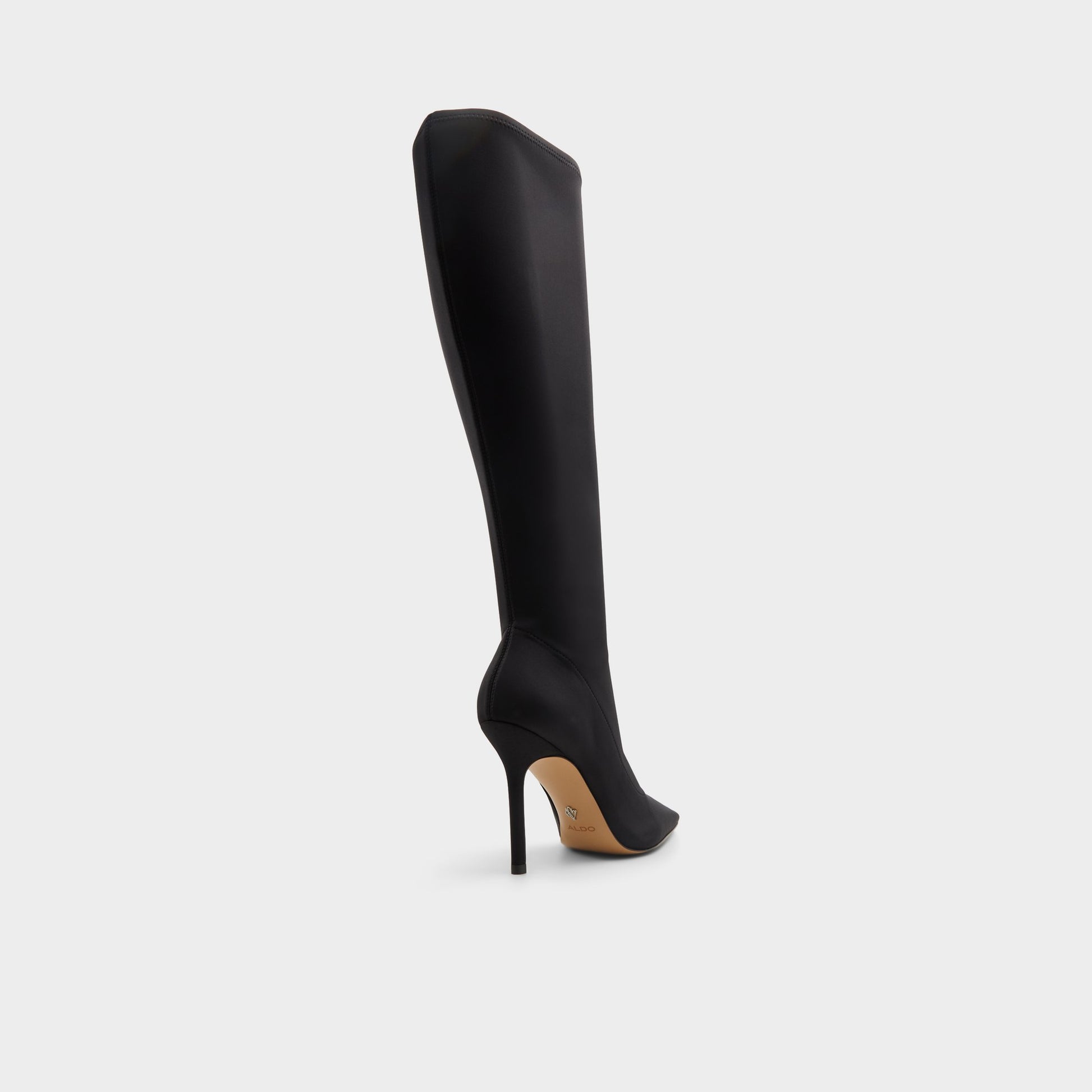 Three-quarter angle of Black Raffaela Knee-high boot's back side