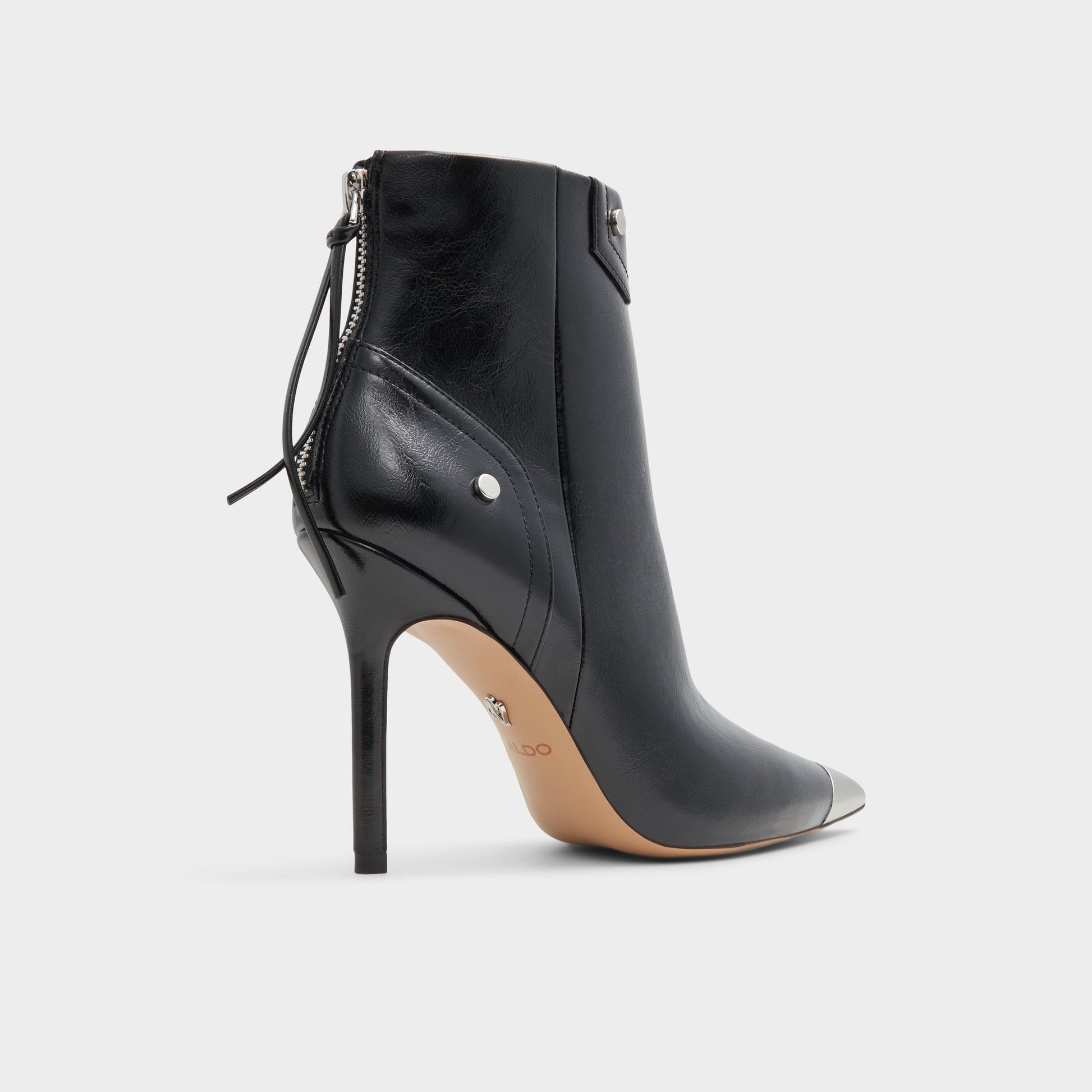 Three-quarter angle of Black Nilita Ankle boot's back side