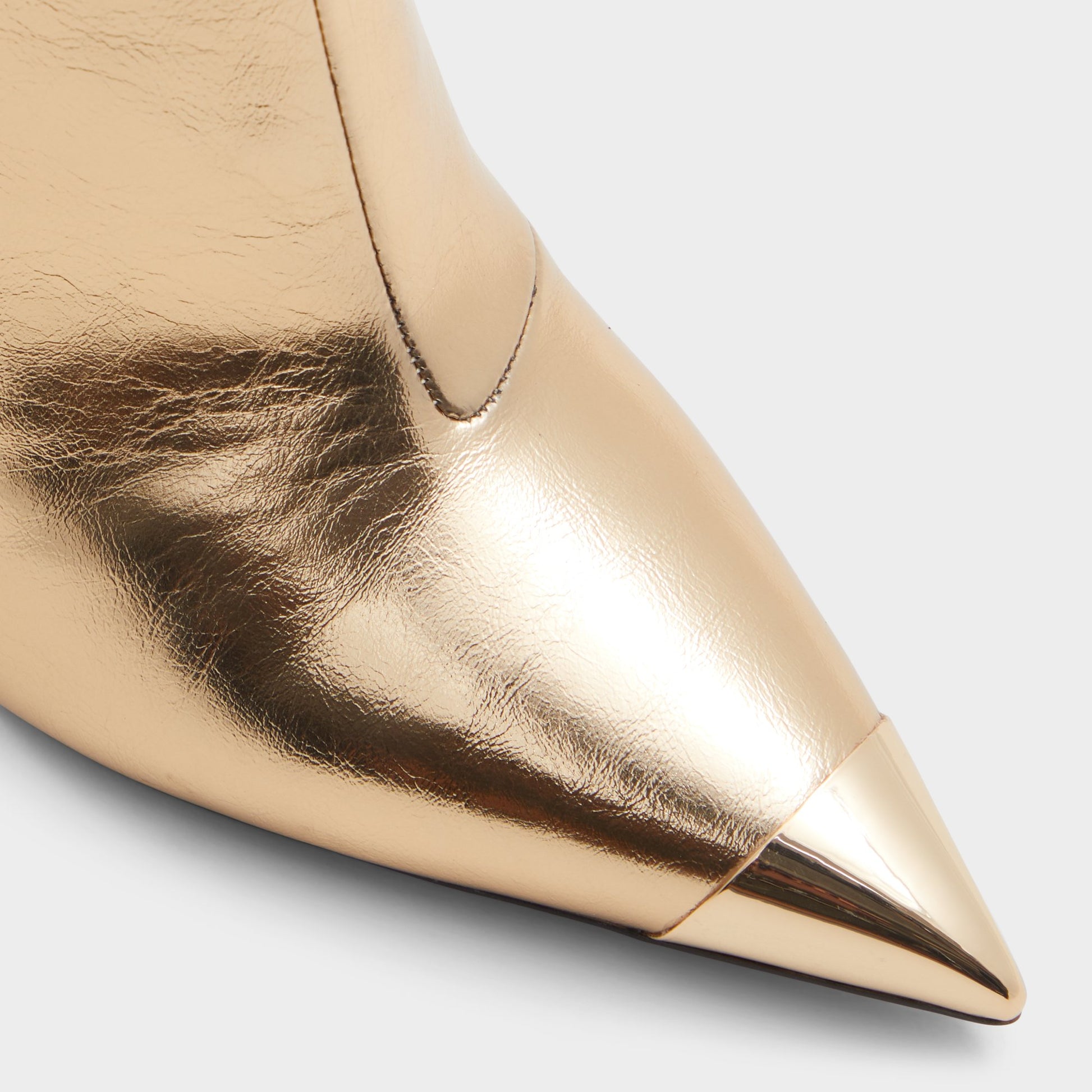Close-up of the Gold Nilita Ankle boot