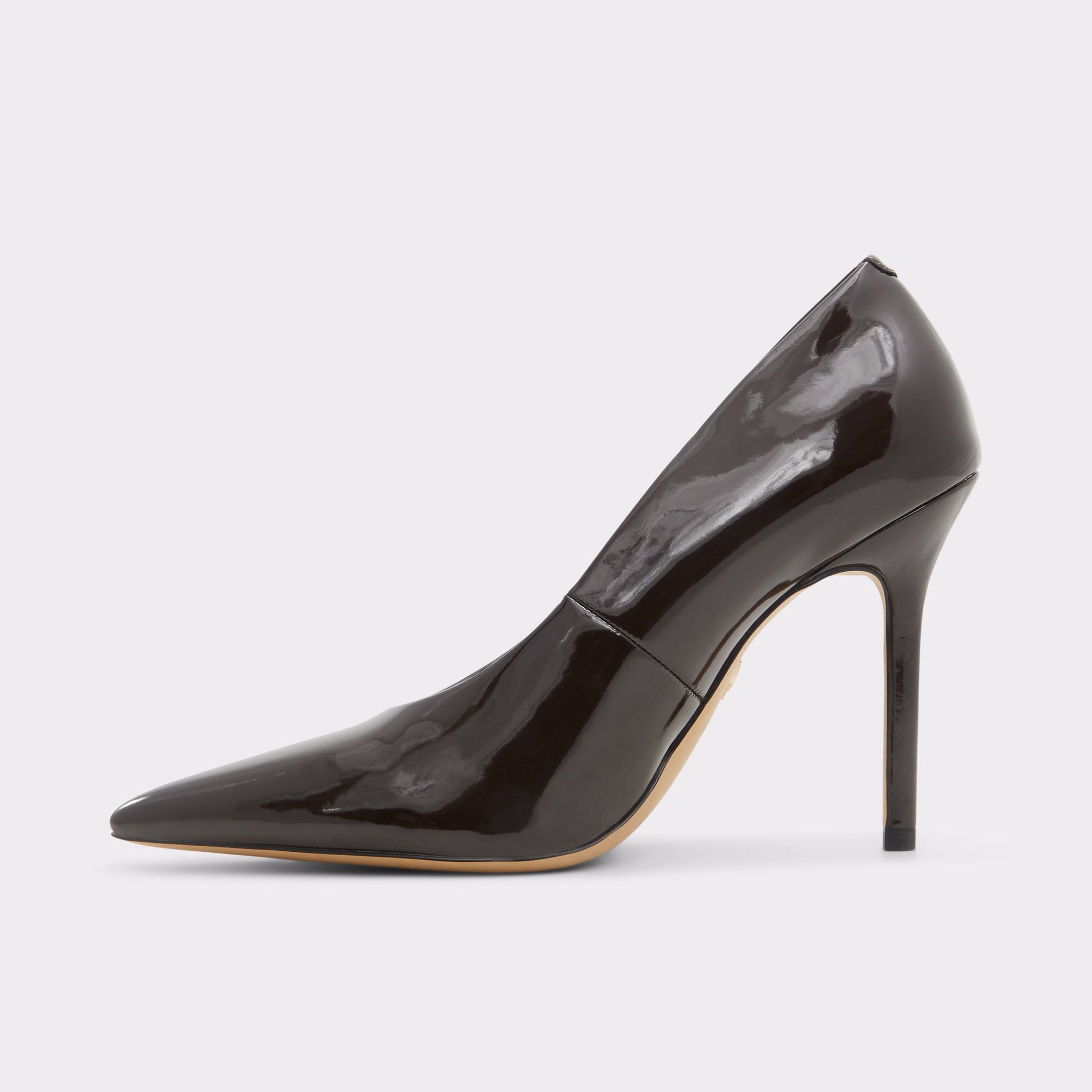 Side view of Dark Brown Lessy Pump