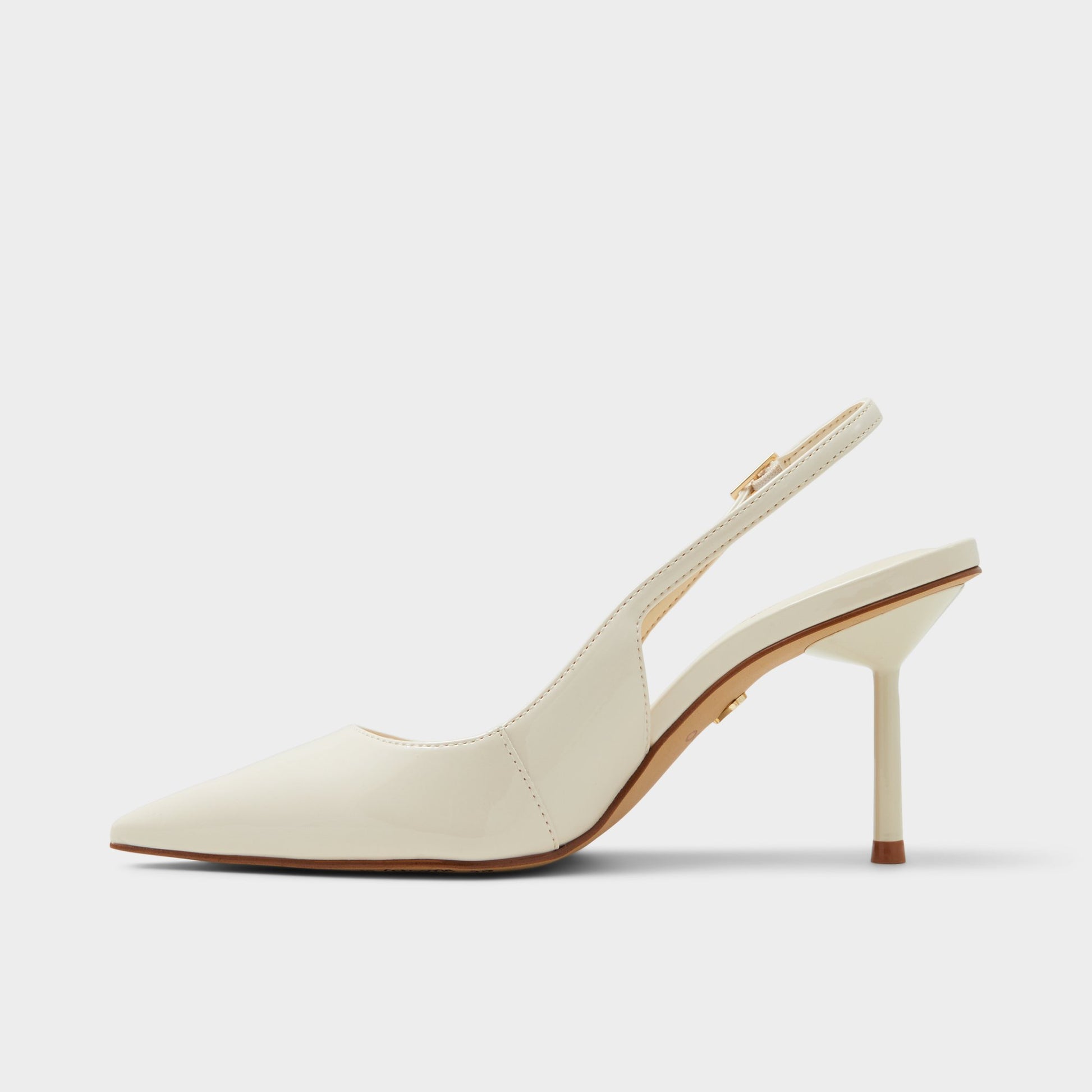 Side view of Light Beige Seralina Slingback heel