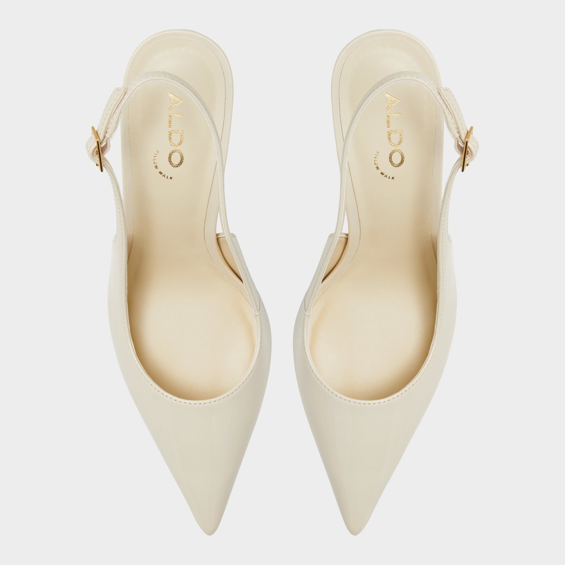 Top-down view of the Light Beige Seralina Slingback heel