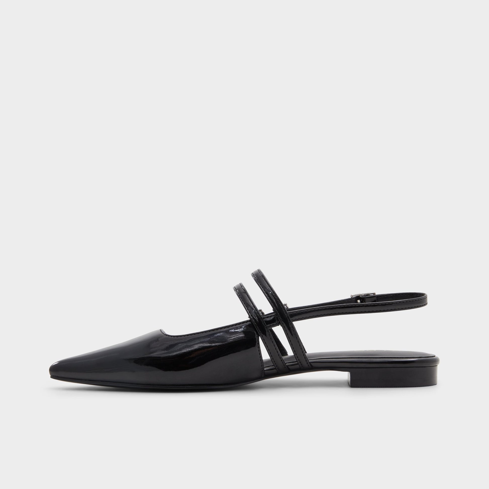 Side view of Black Tossa Slingback ballet flat