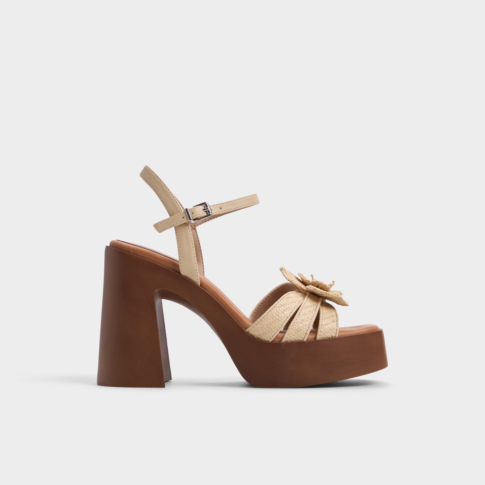 Main View of Light Beige Beachbloom Strappy heeled sandal for Womens