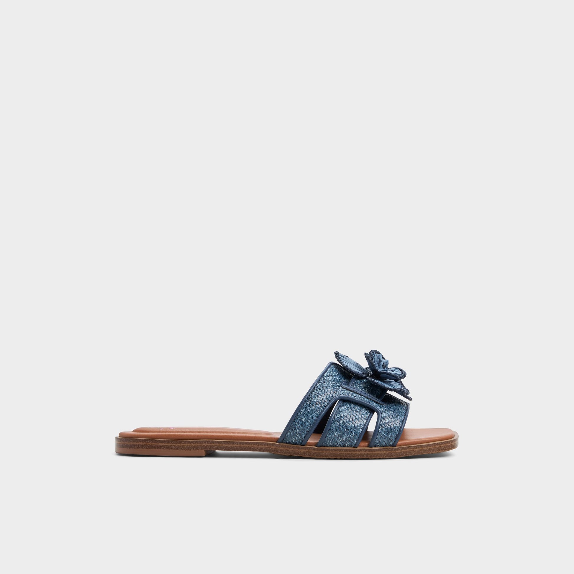 Main View of Denim Seaflower Slide sandal for Womens