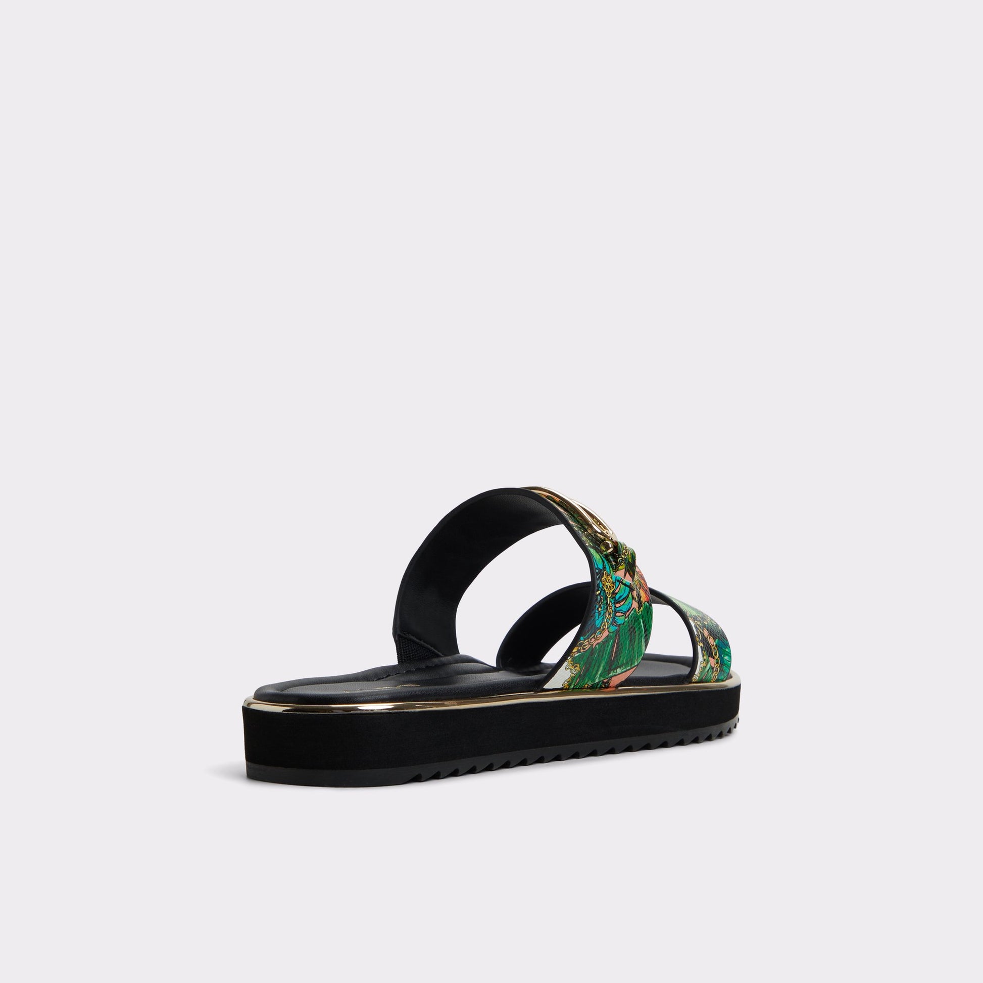 Three-quarter angle of Other Miscellaneous Lagoon Strappy flat sandal's back side