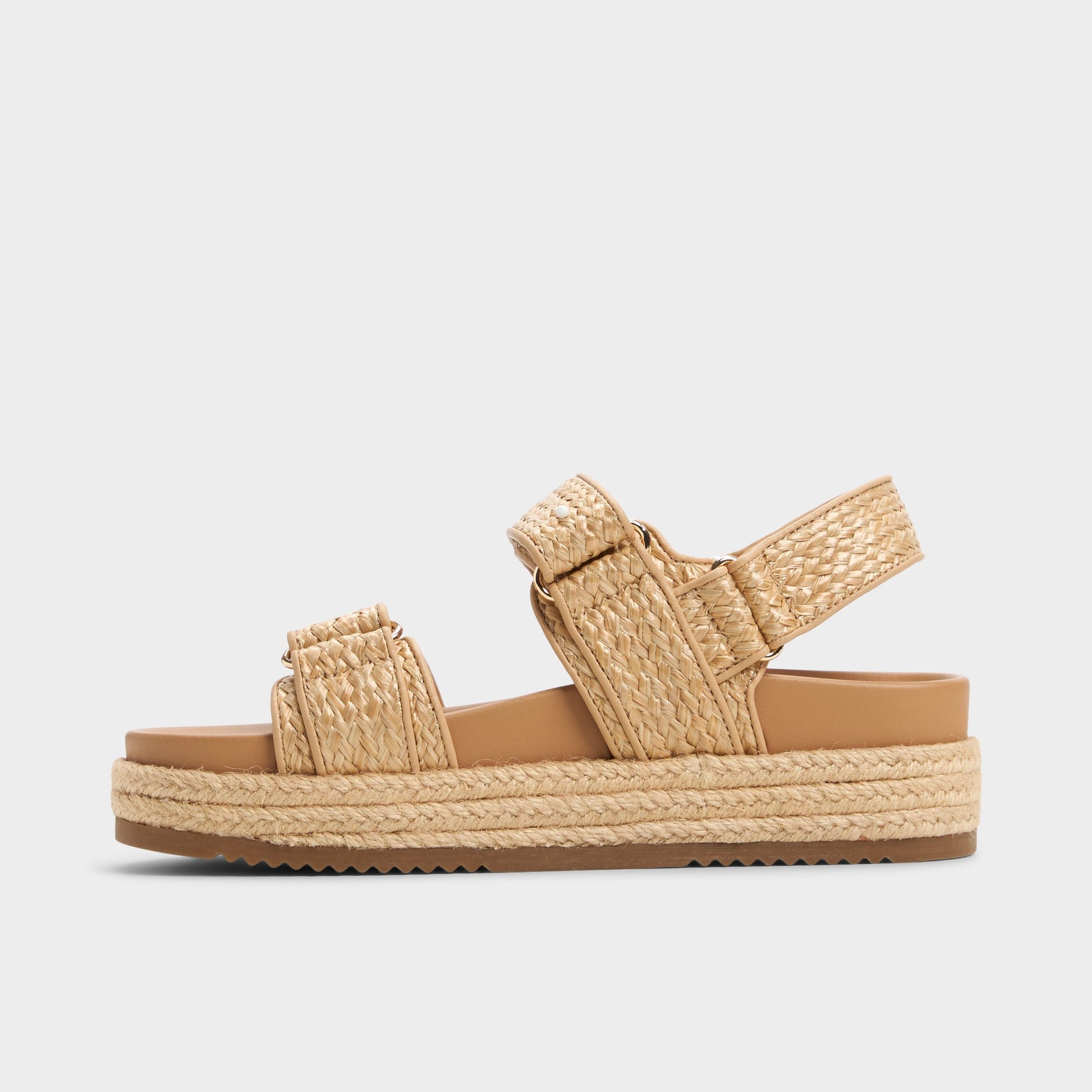 Side view of Open Natural Sunhaven Footbed sandal