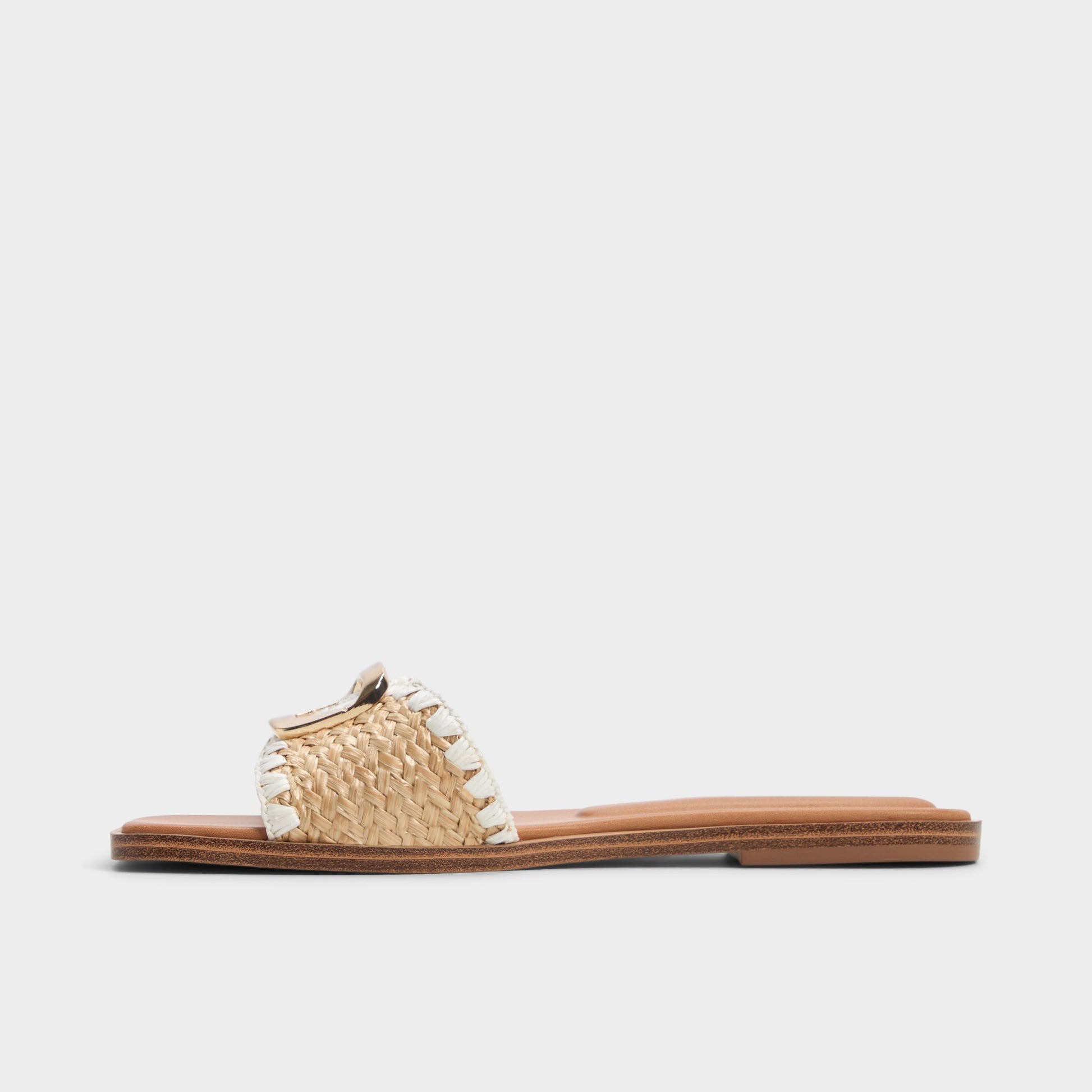 Side view of Open Natural Tidella Slide sandal