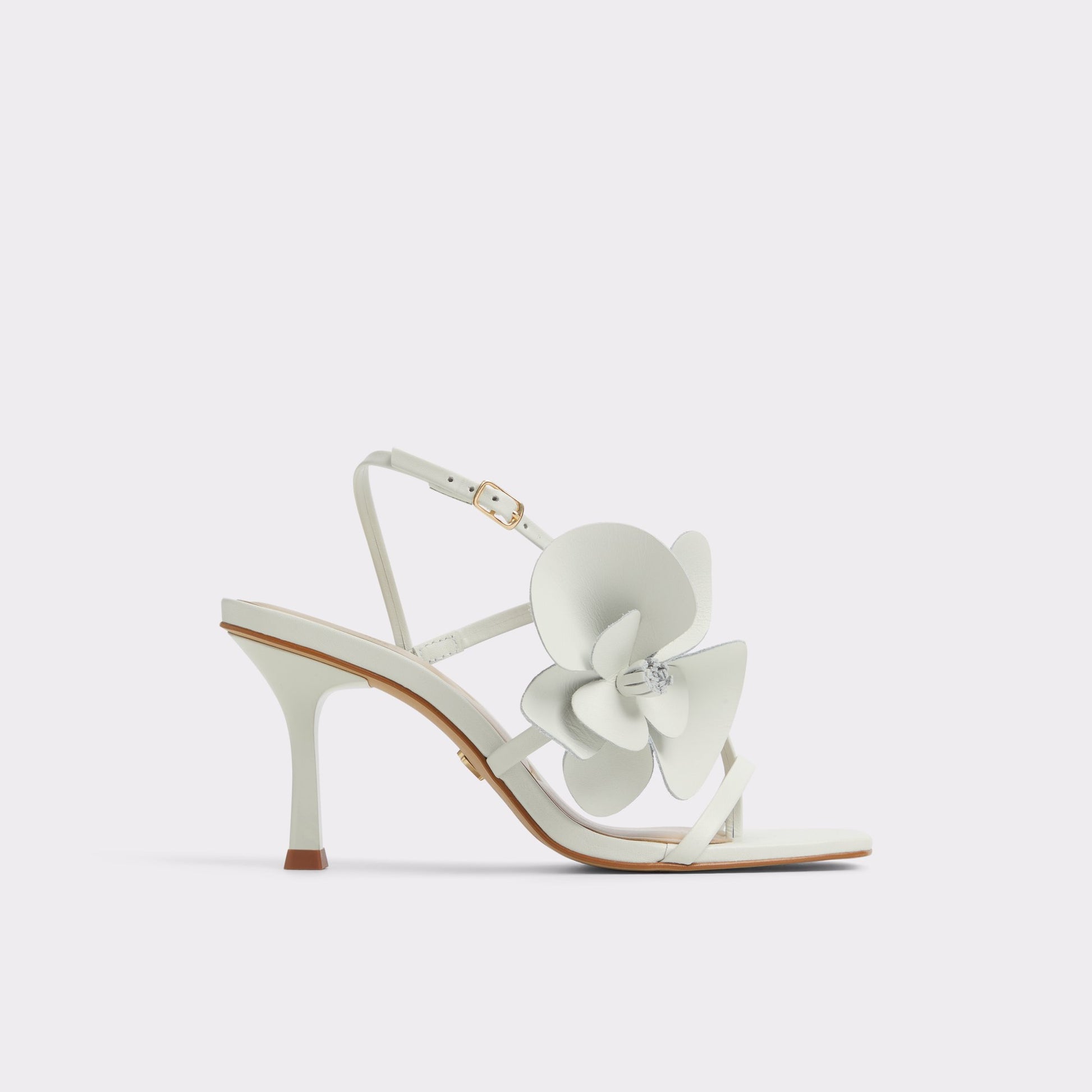 Main View of White/Bone Sandflower Strappy heeled sandal for Womens