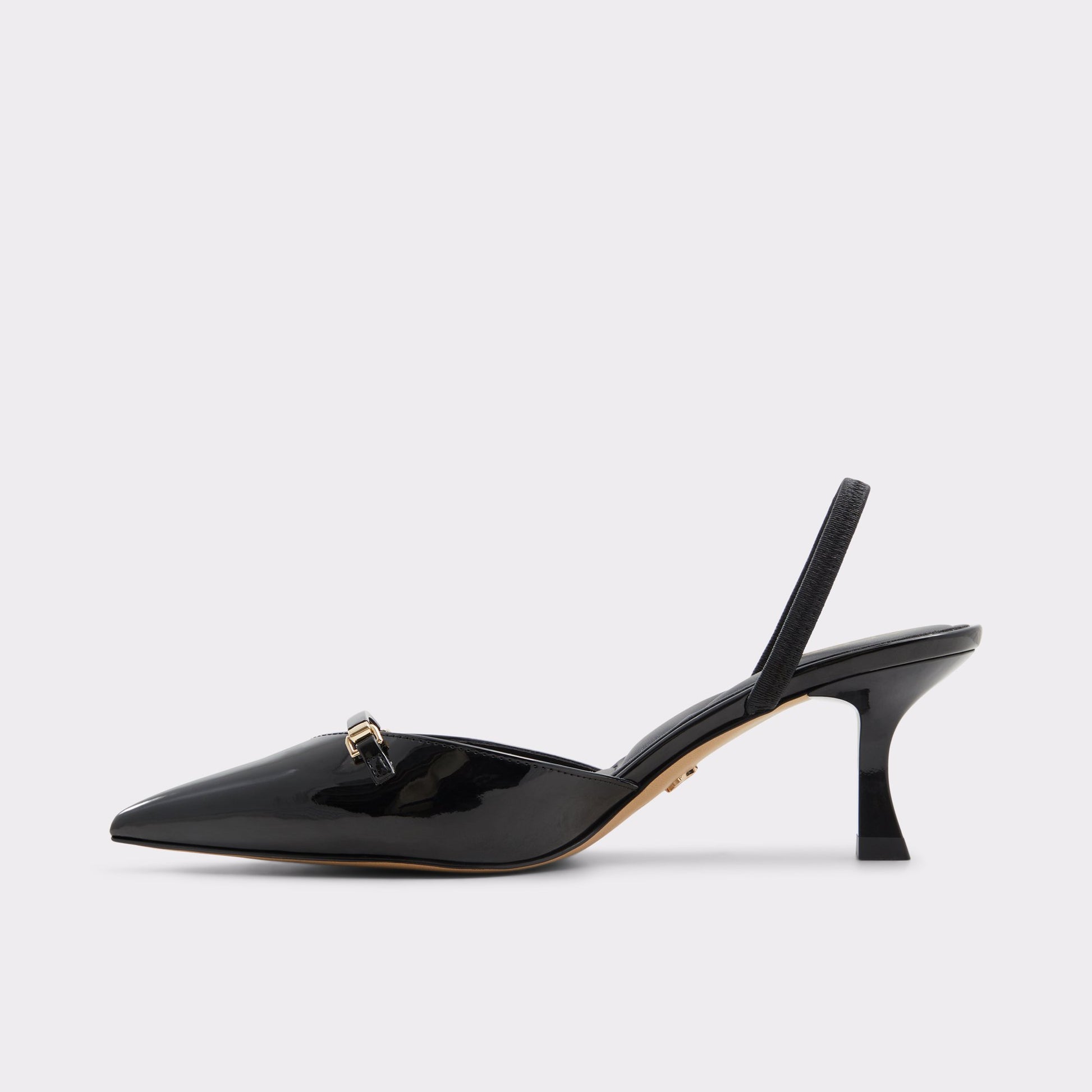 Side view of Other Black Nailah Slingback heel
