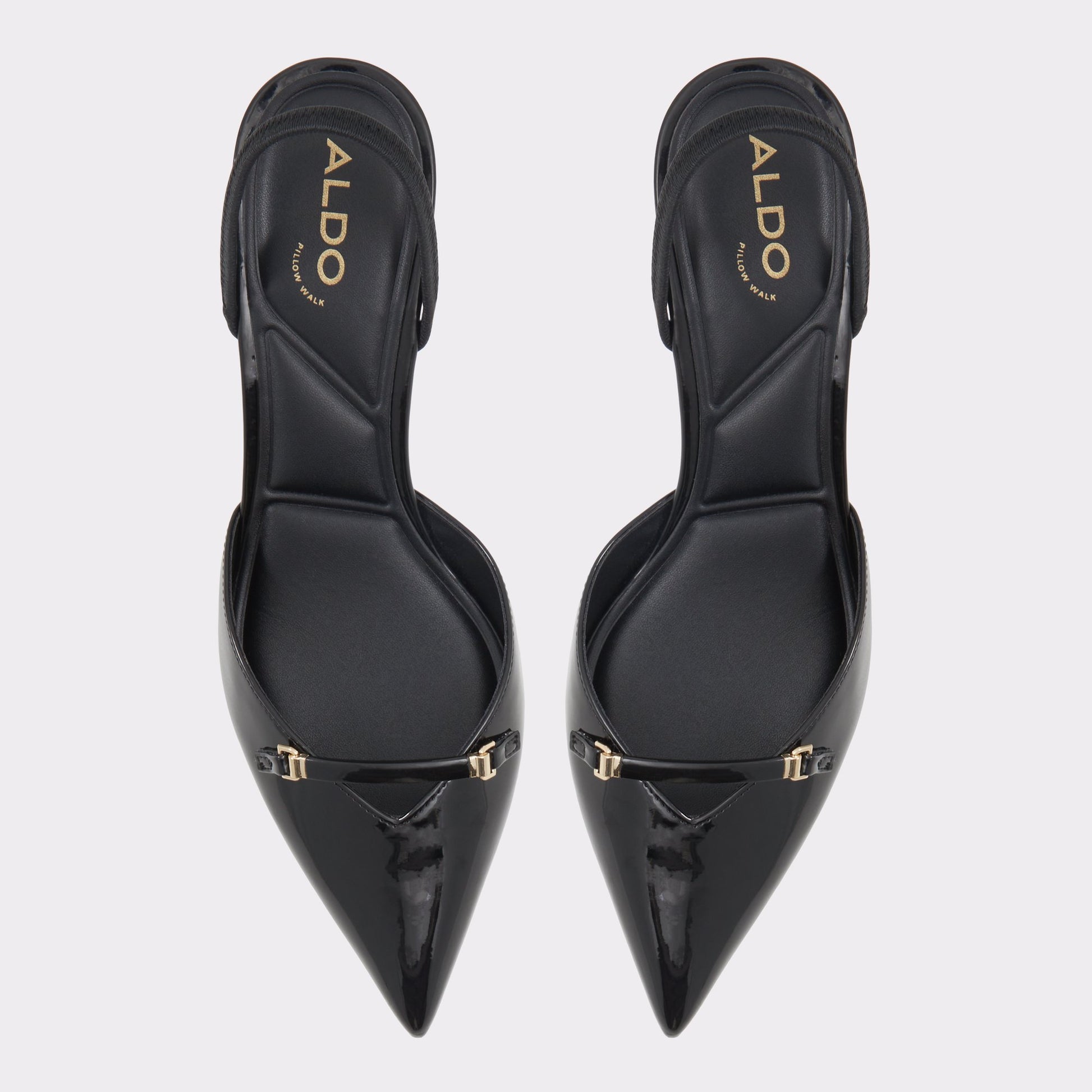 Top-down view of the Other Black Nailah Slingback heel