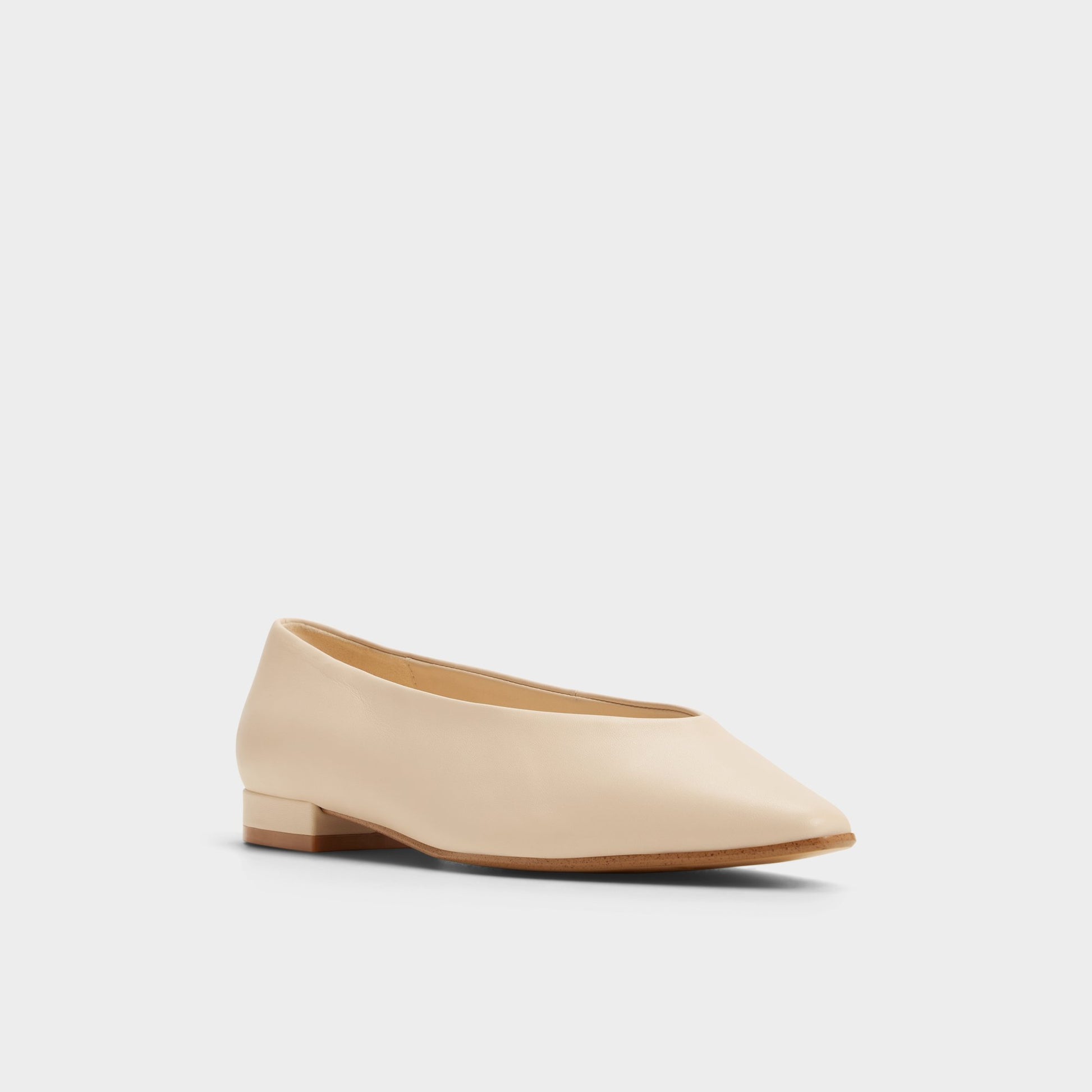 Three-quarter angle of Other Beige Zolita Ballerina's front side