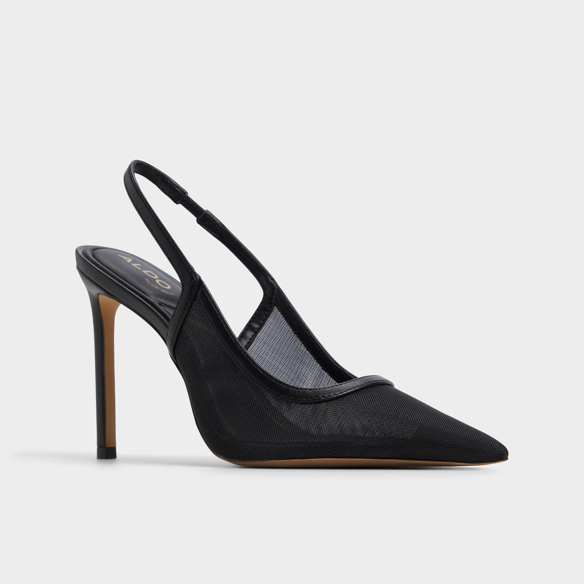Three-quarter angle of Other Black Marciana Slingback heel's front side