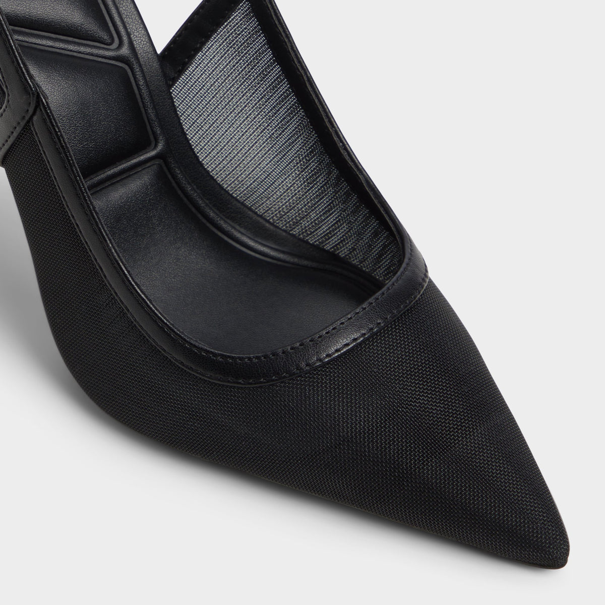Close-up of the Other Black Marciana Slingback heel