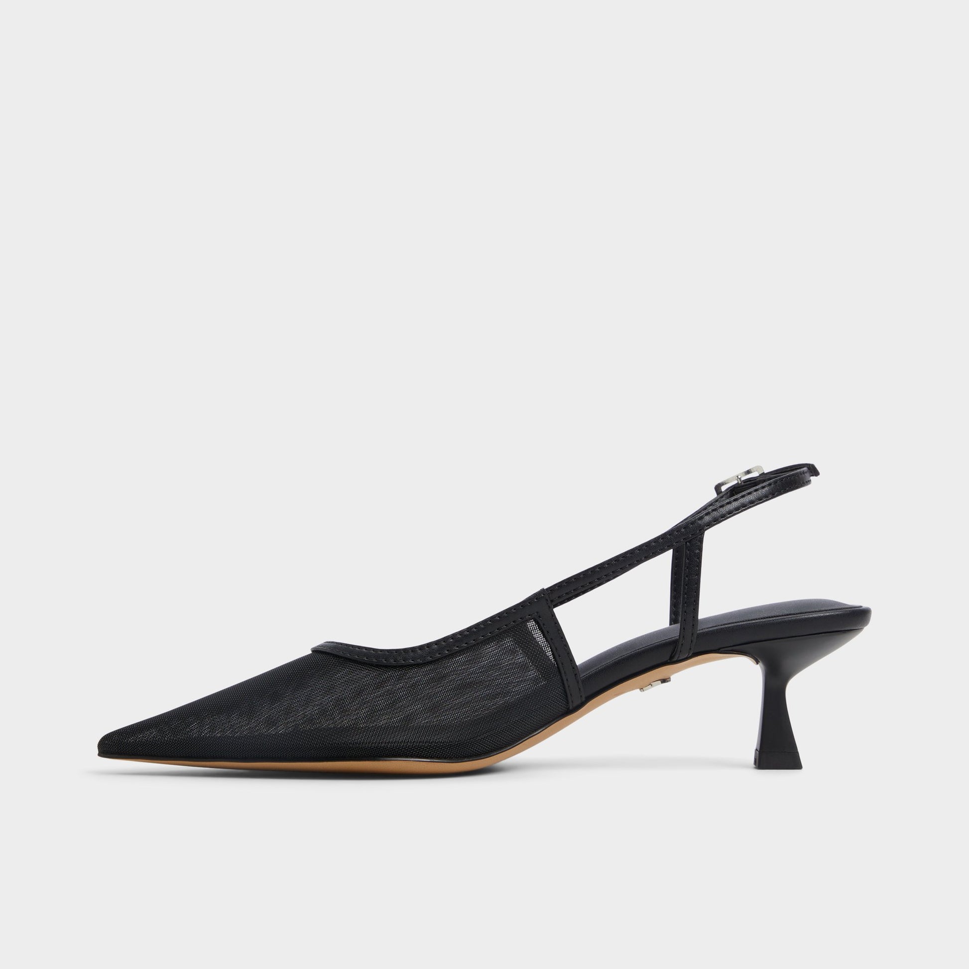 Side view of Black Maxina Slingback heel