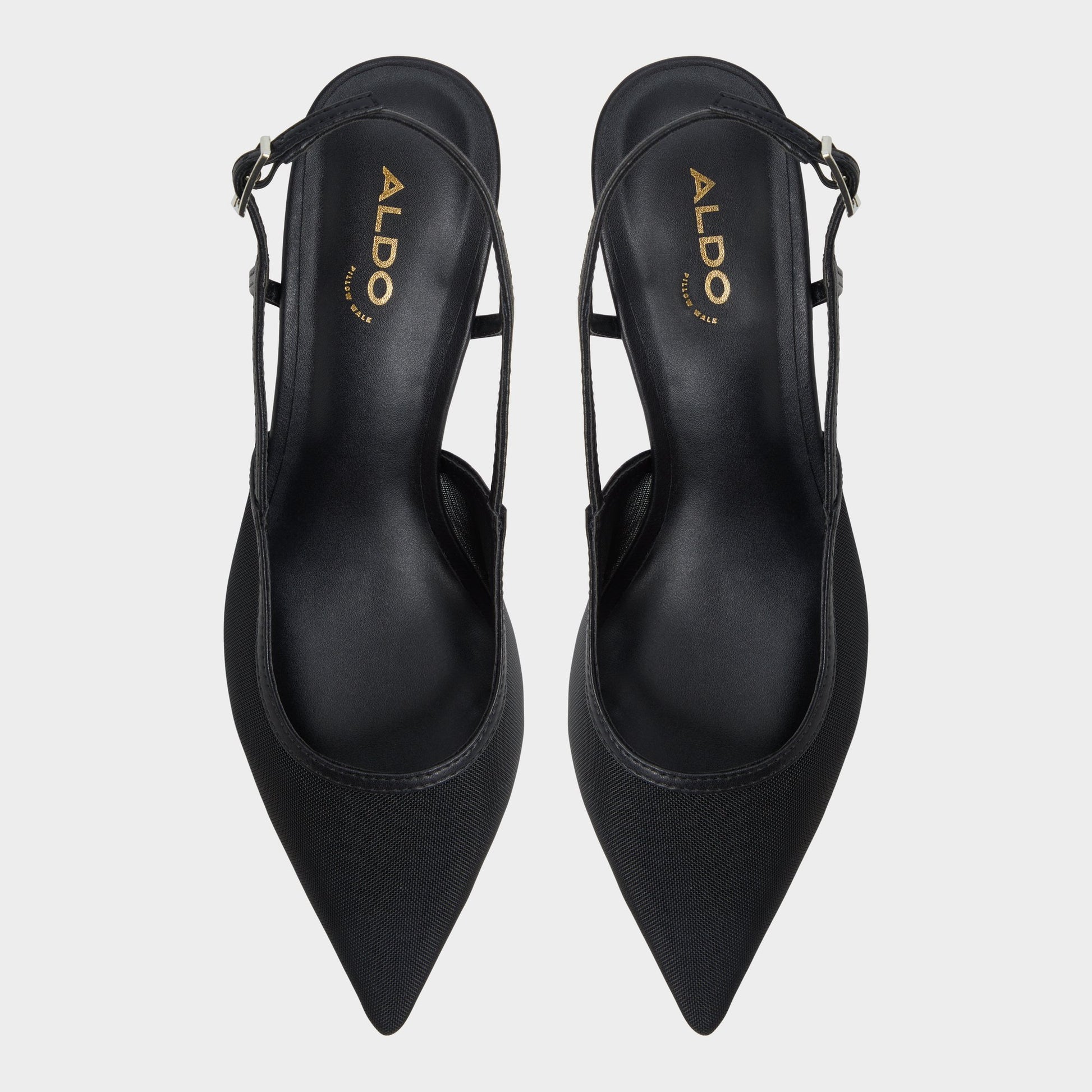 Top-down view of the Black Maxina Slingback heel