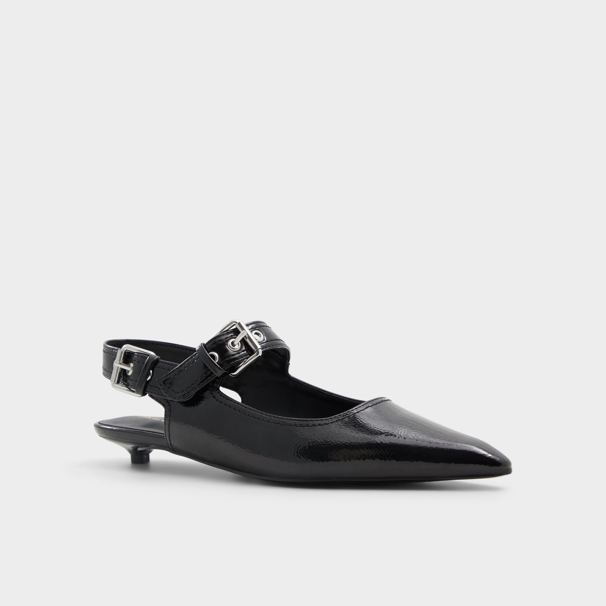 Three-quarter angle of Other Black Kellya Sling back high heel's front side