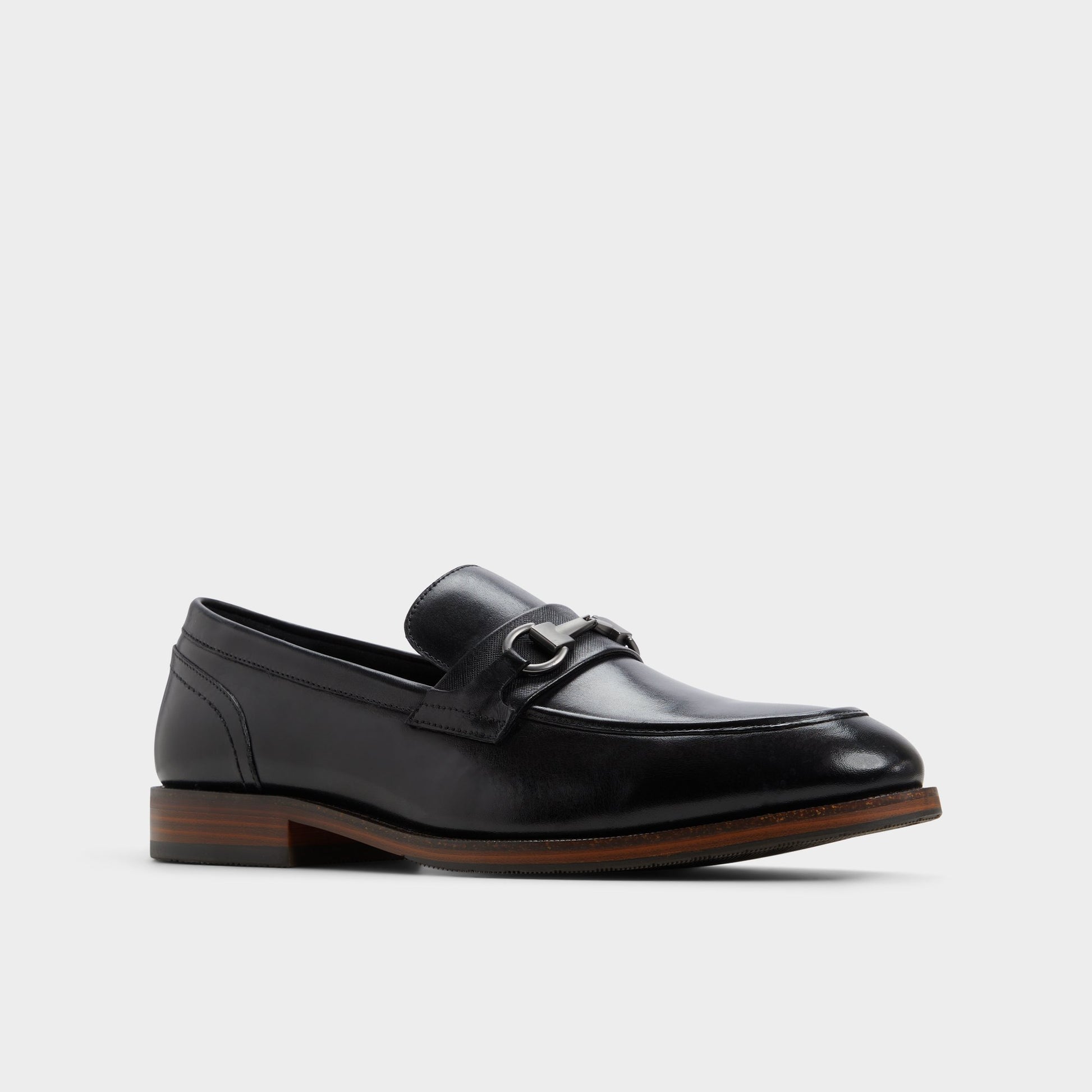 Three-quarter angle of Black Bornes Loafer's front side