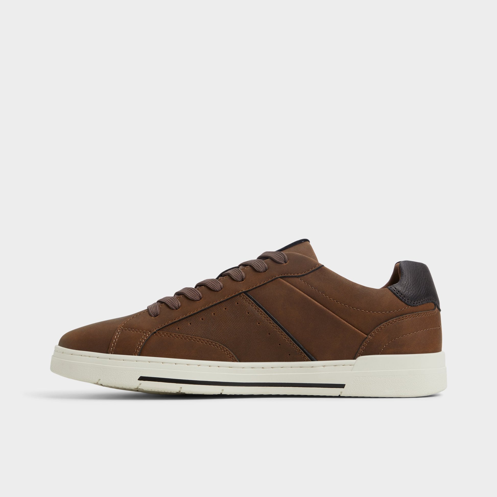 Side view of Brown Matchpoint Low top sneaker