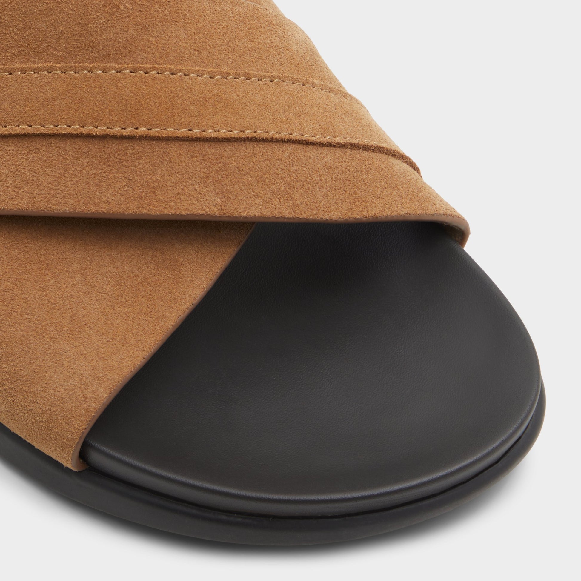 Close-up of the Open Brown Delmar Slide sandal