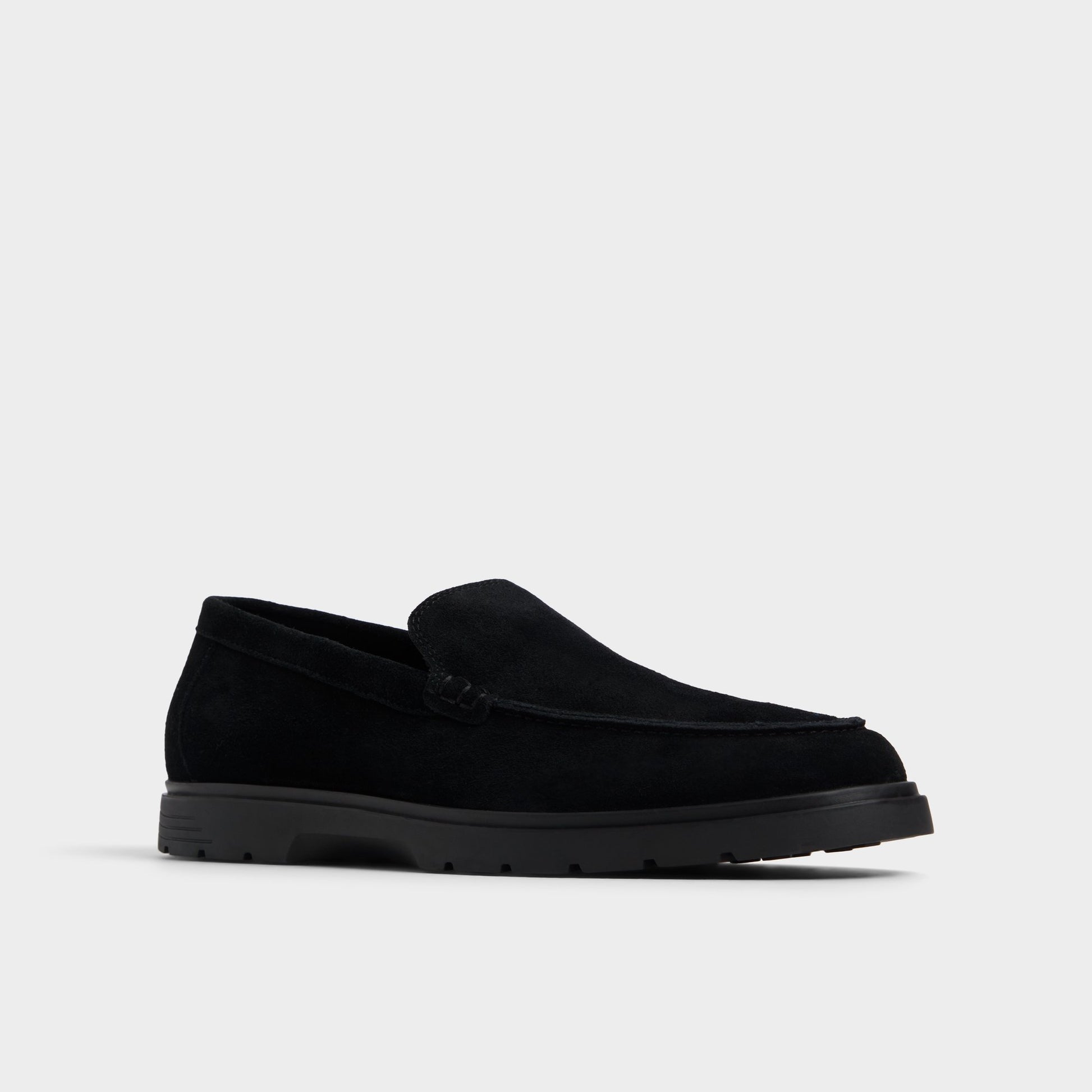 Three-quarter angle of Black/Black Seatide Loafer's front side