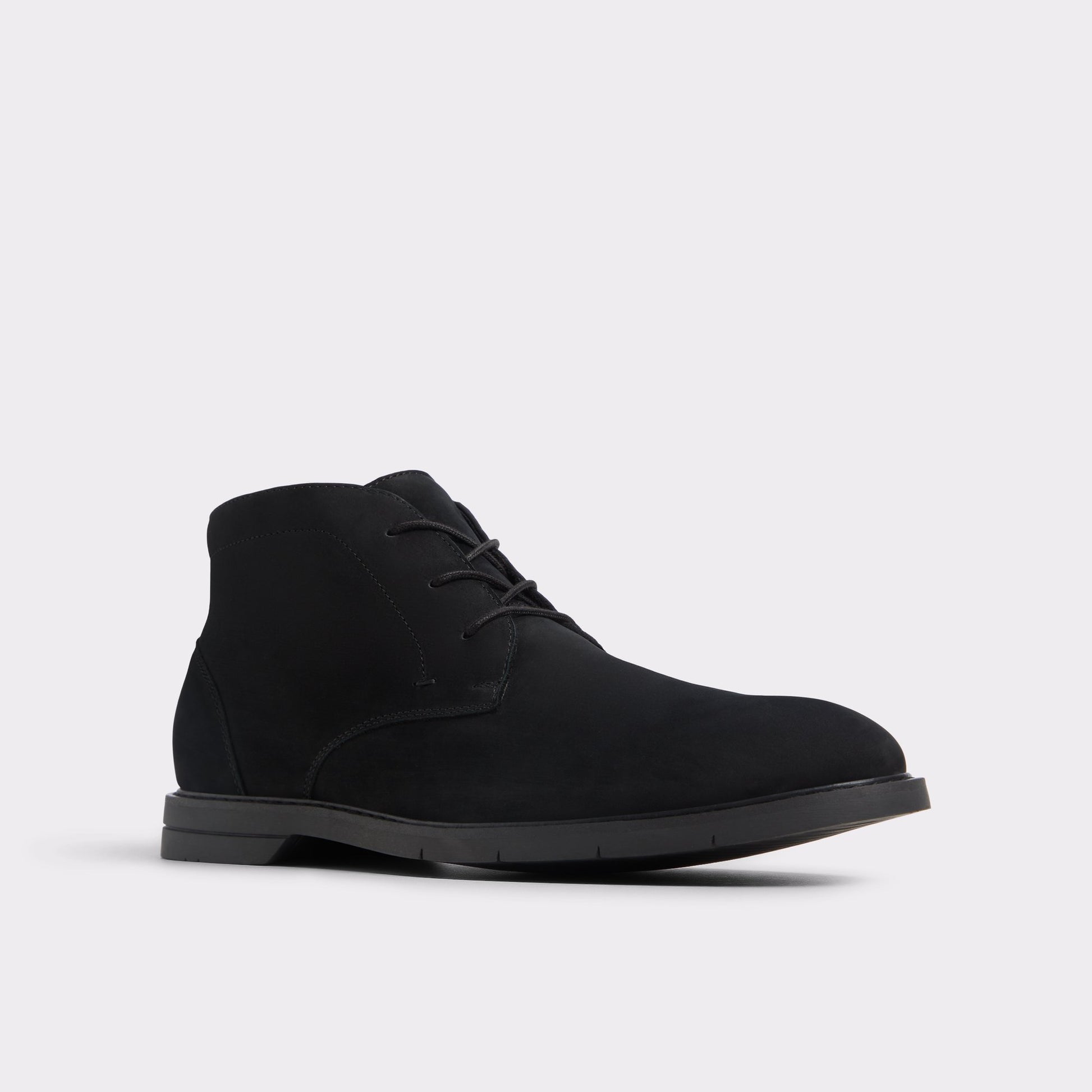 Three-quarter angle of Black Brisbane Lace-up boot's front side