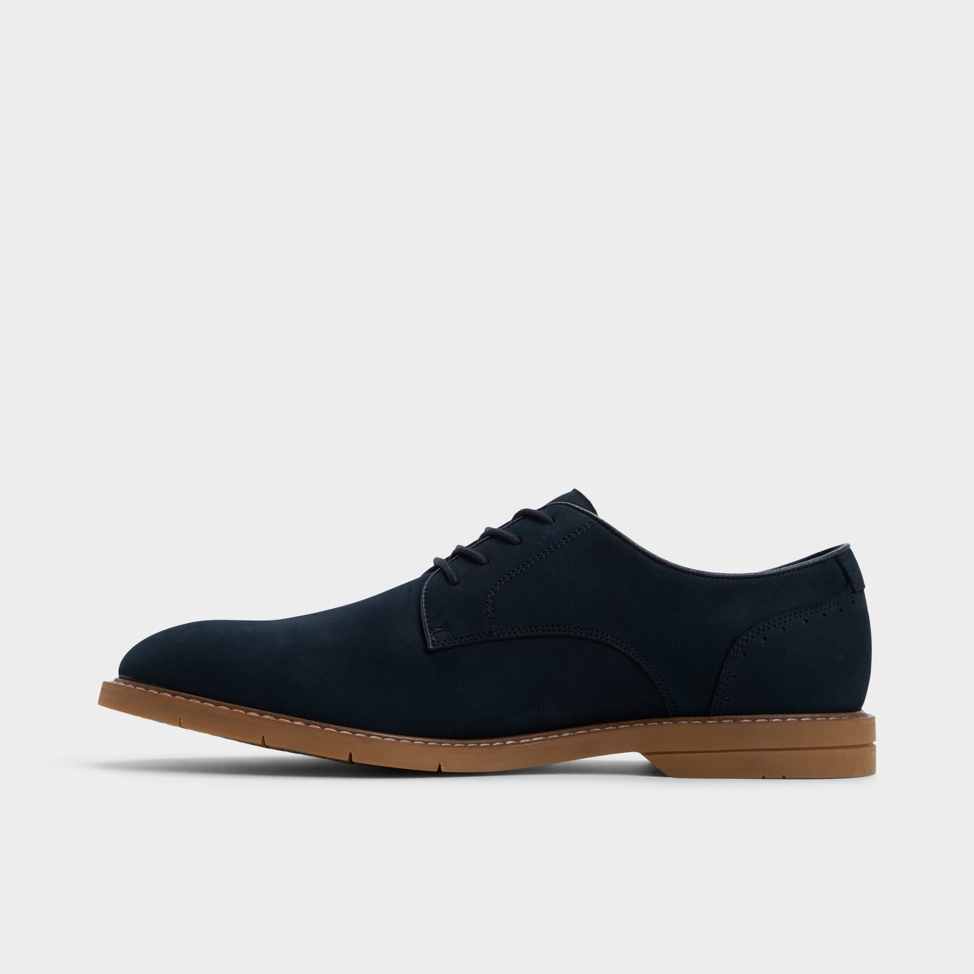 Side view of Open Navy Faro Oxford shoe