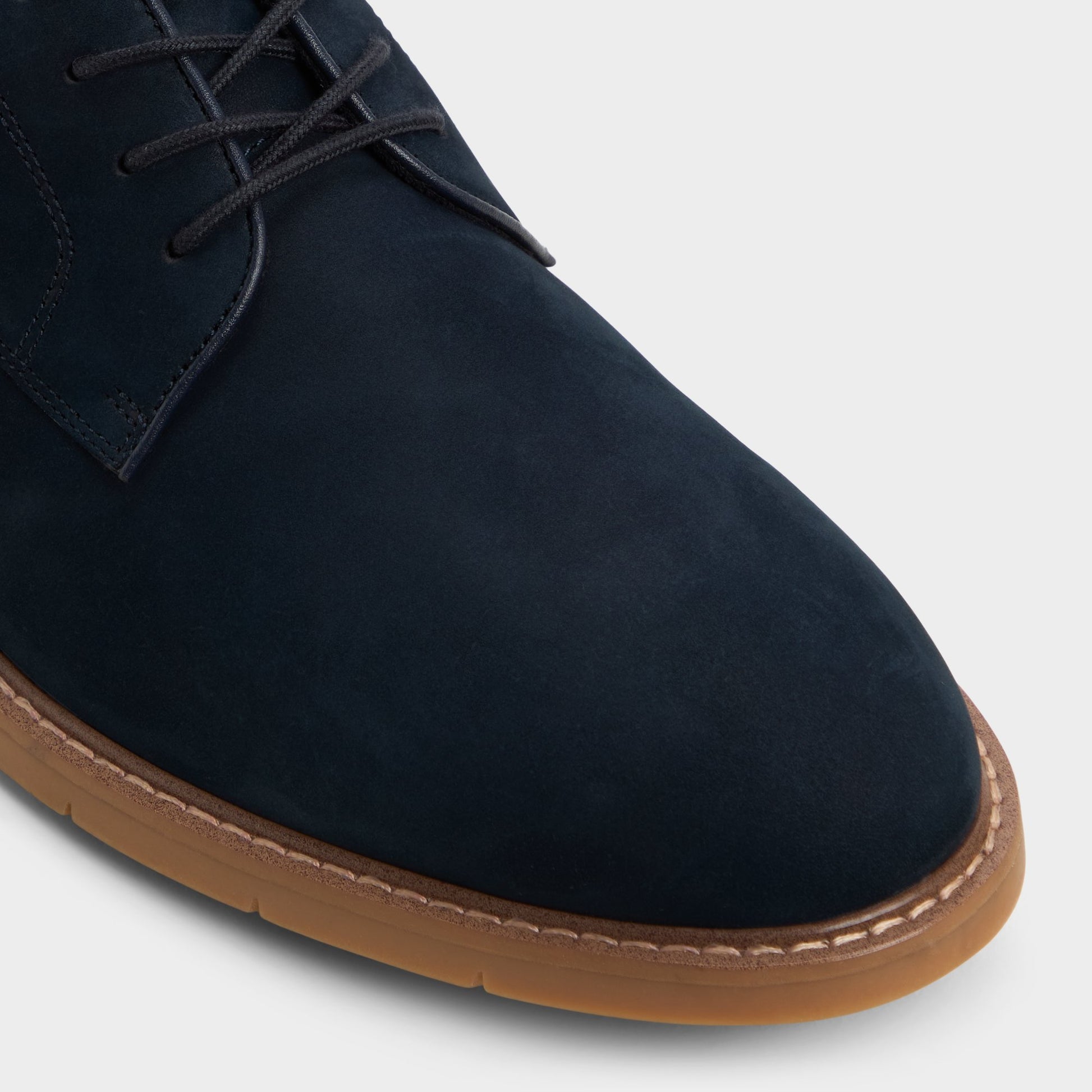 Close-up of the Open Navy Faro Oxford shoe
