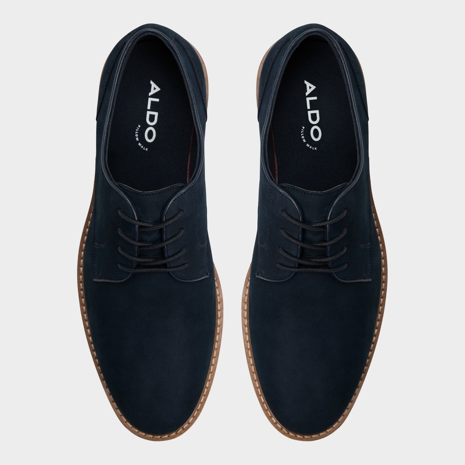 Top-down view of the Open Navy Faro Oxford shoe