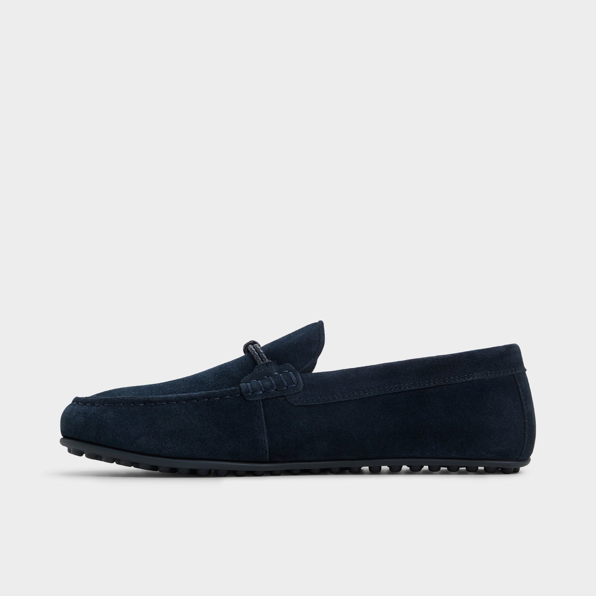 Side view of Navy Wilbart Driving shoe
