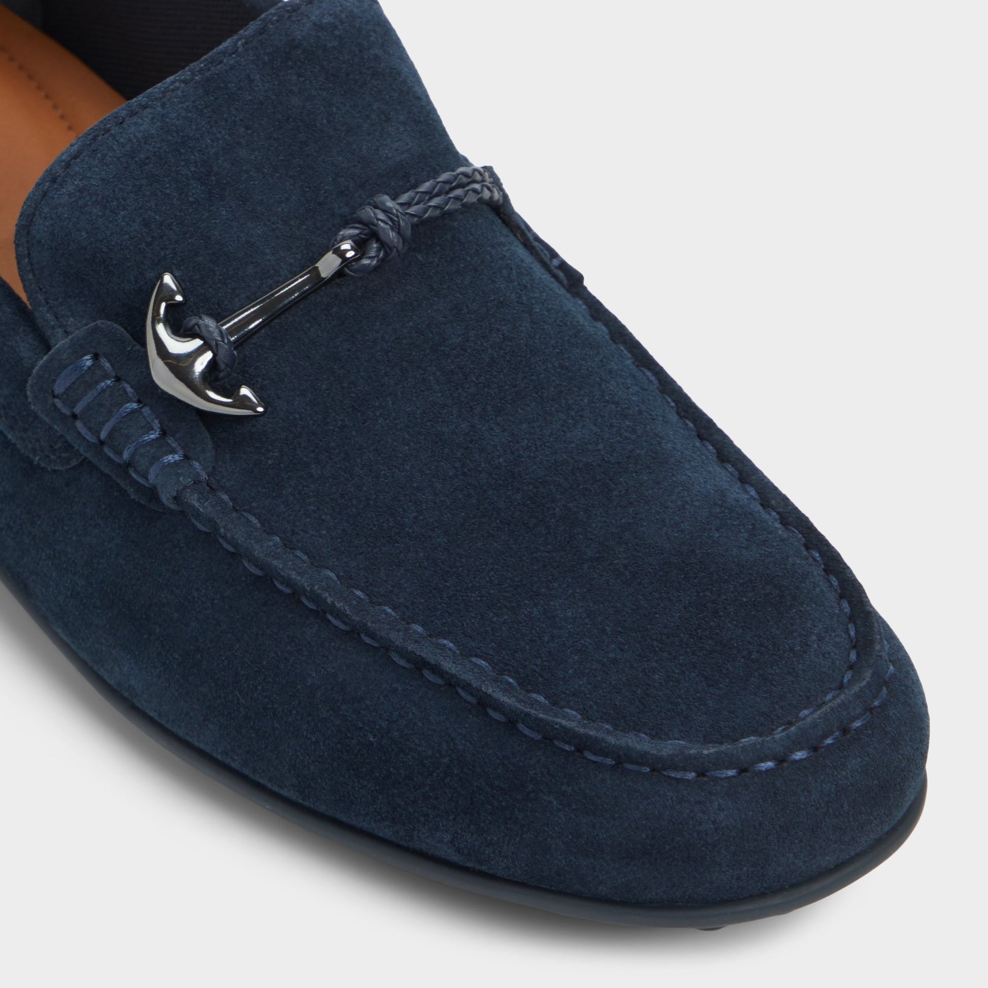 Close-up of the Navy Wilbart Driving shoe