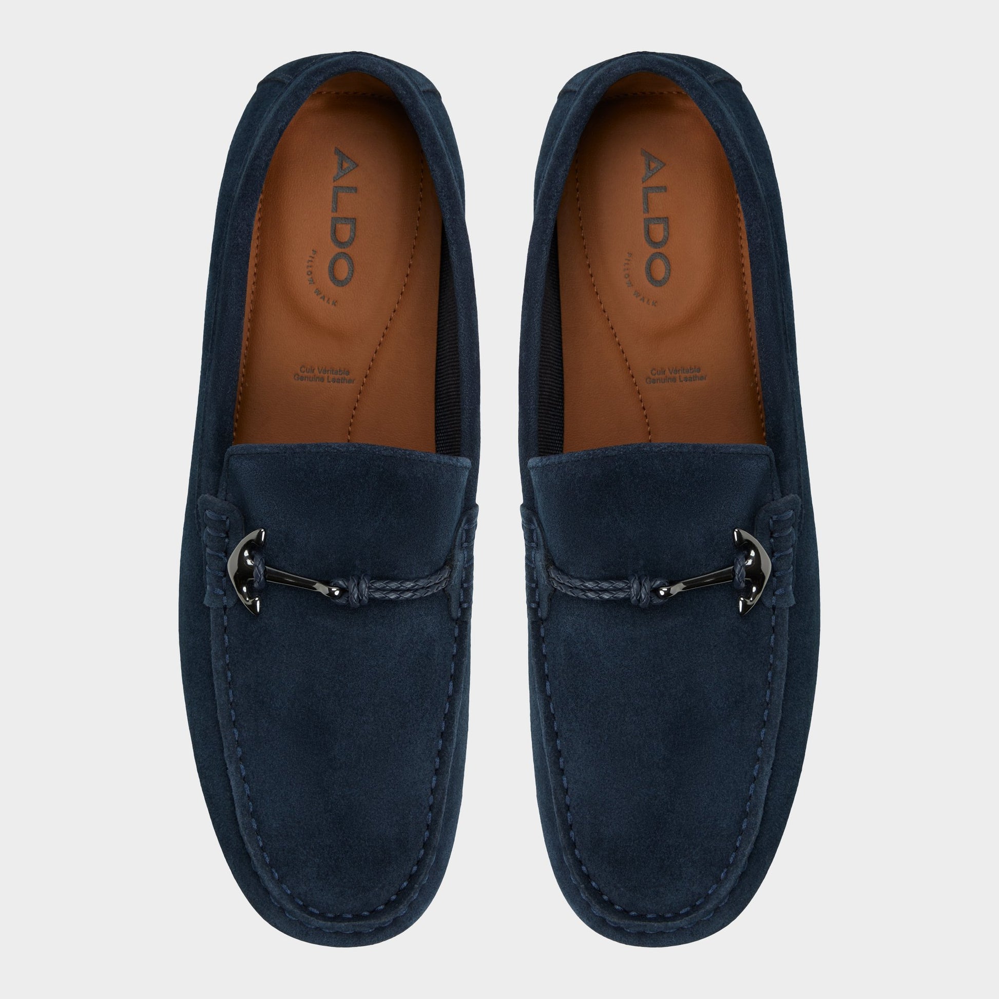 Top-down view of the Navy Wilbart Driving shoe