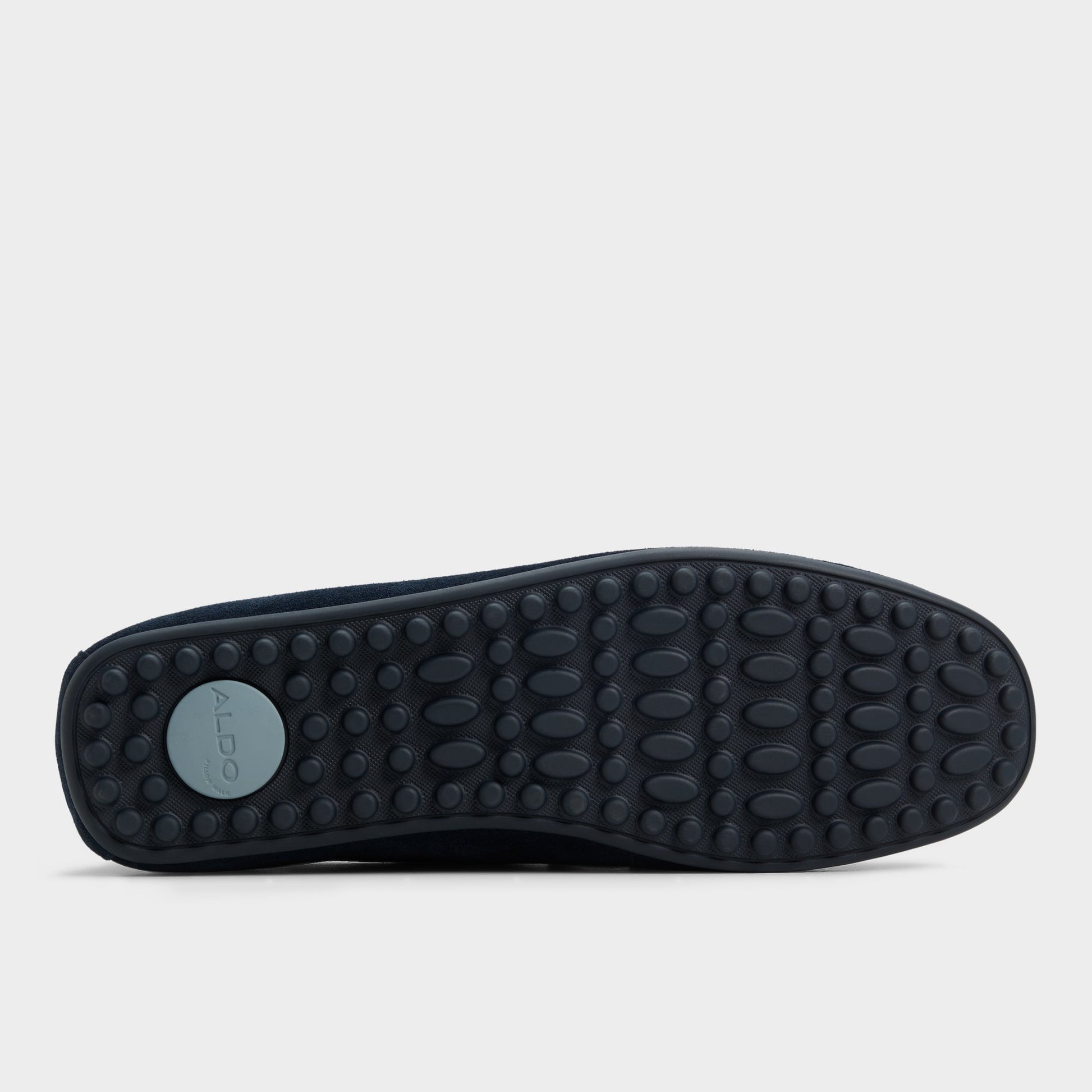 View of Navy Wilbart Driving shoe's sole