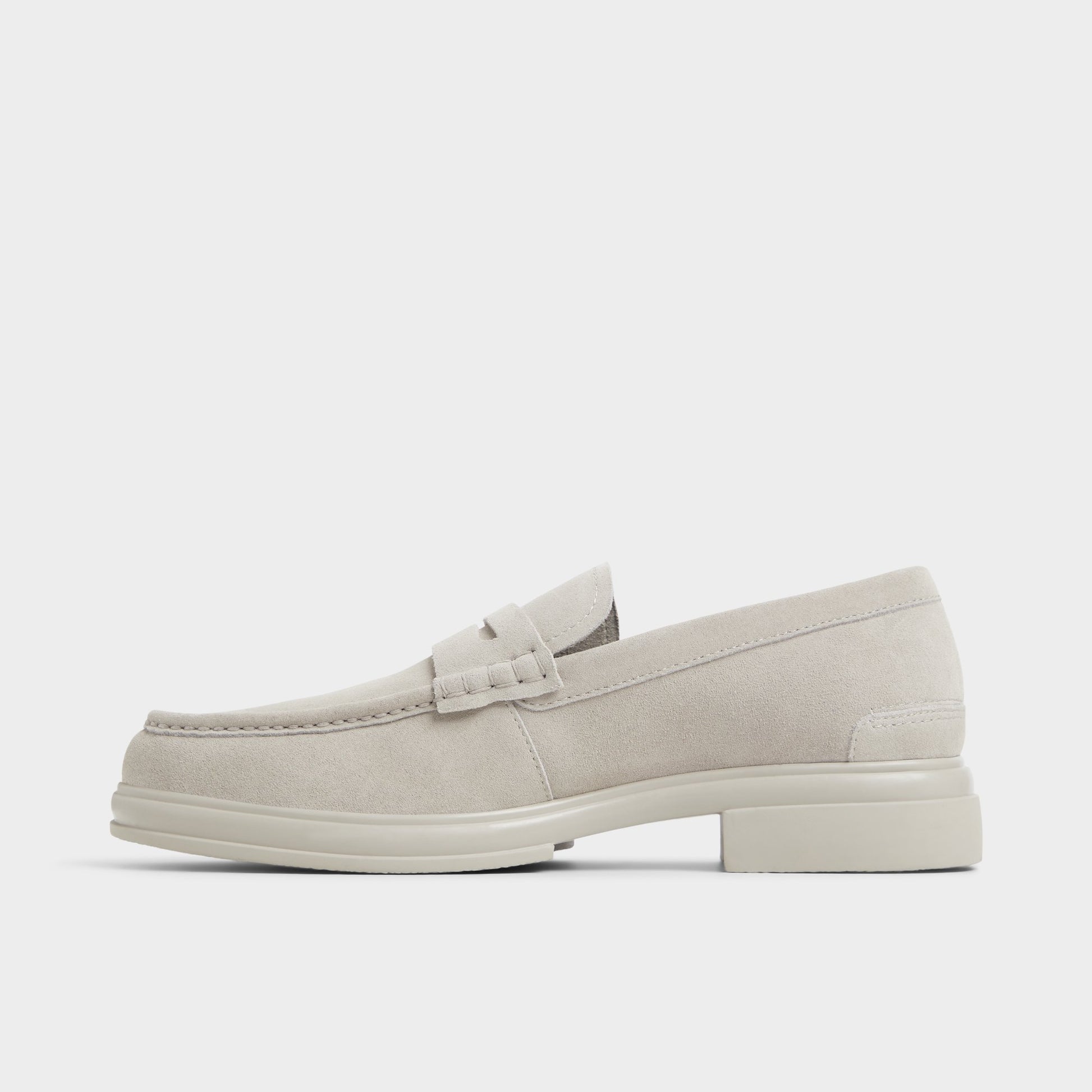 Side view of Light Grey Tucker Loafer