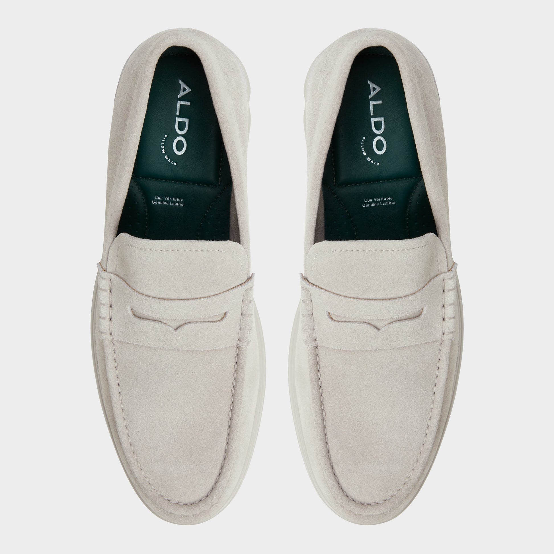 Top-down view of the Light Grey Tucker Loafer