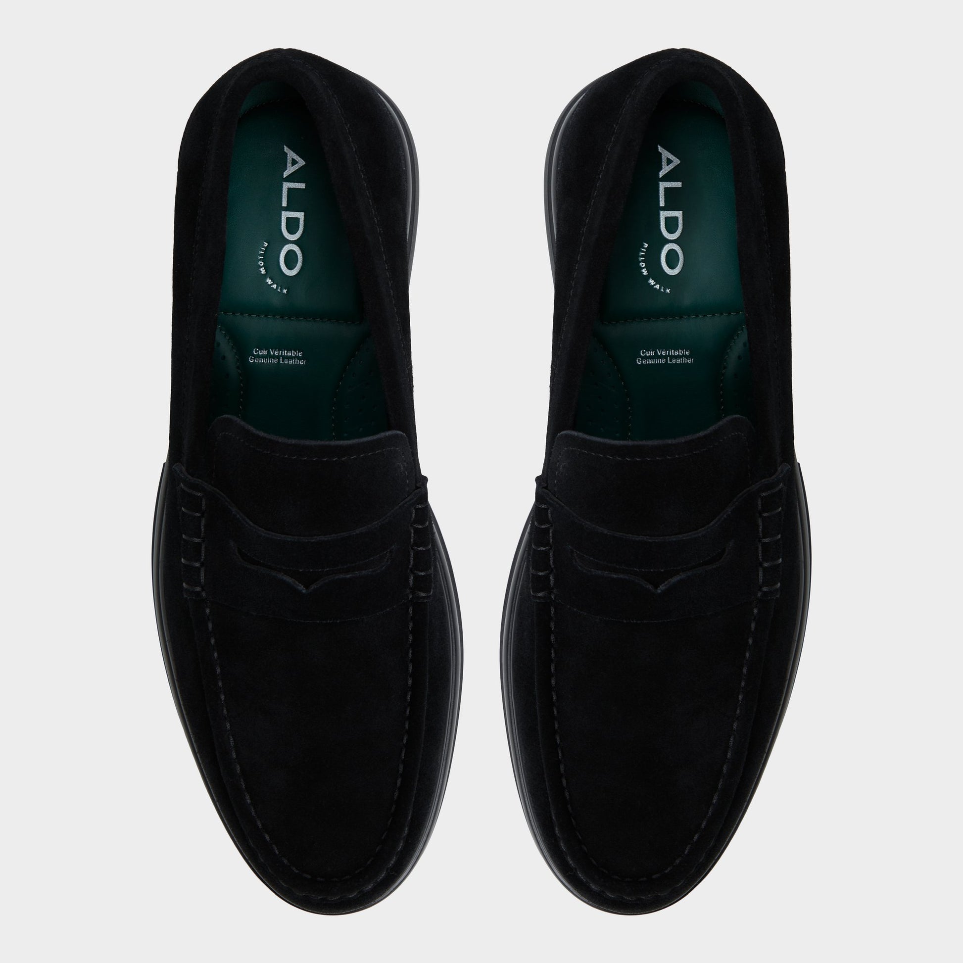 Top-down view of the Black/Black Tucker Loafer
