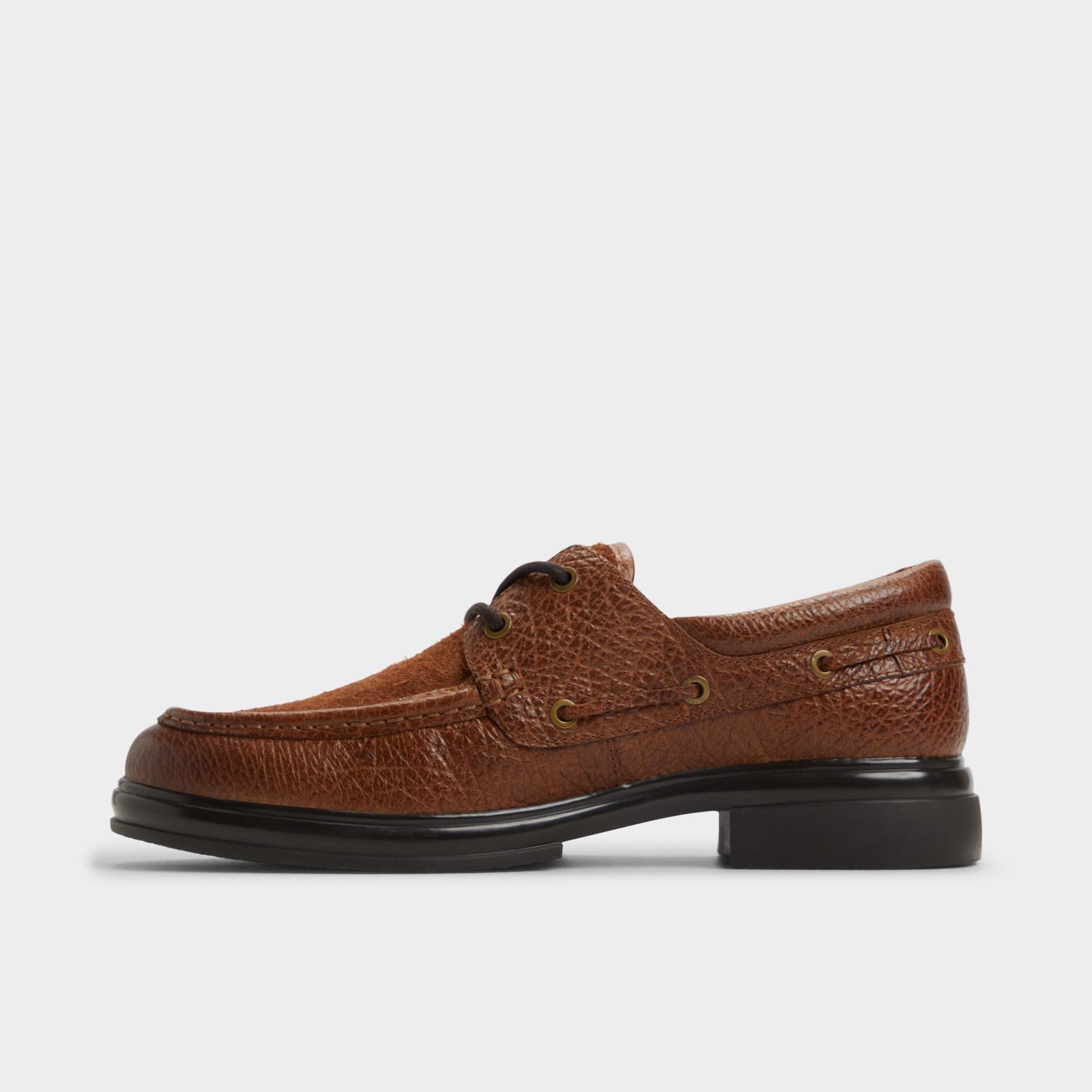 Side view of Cognac Seaexplorer Boat shoe