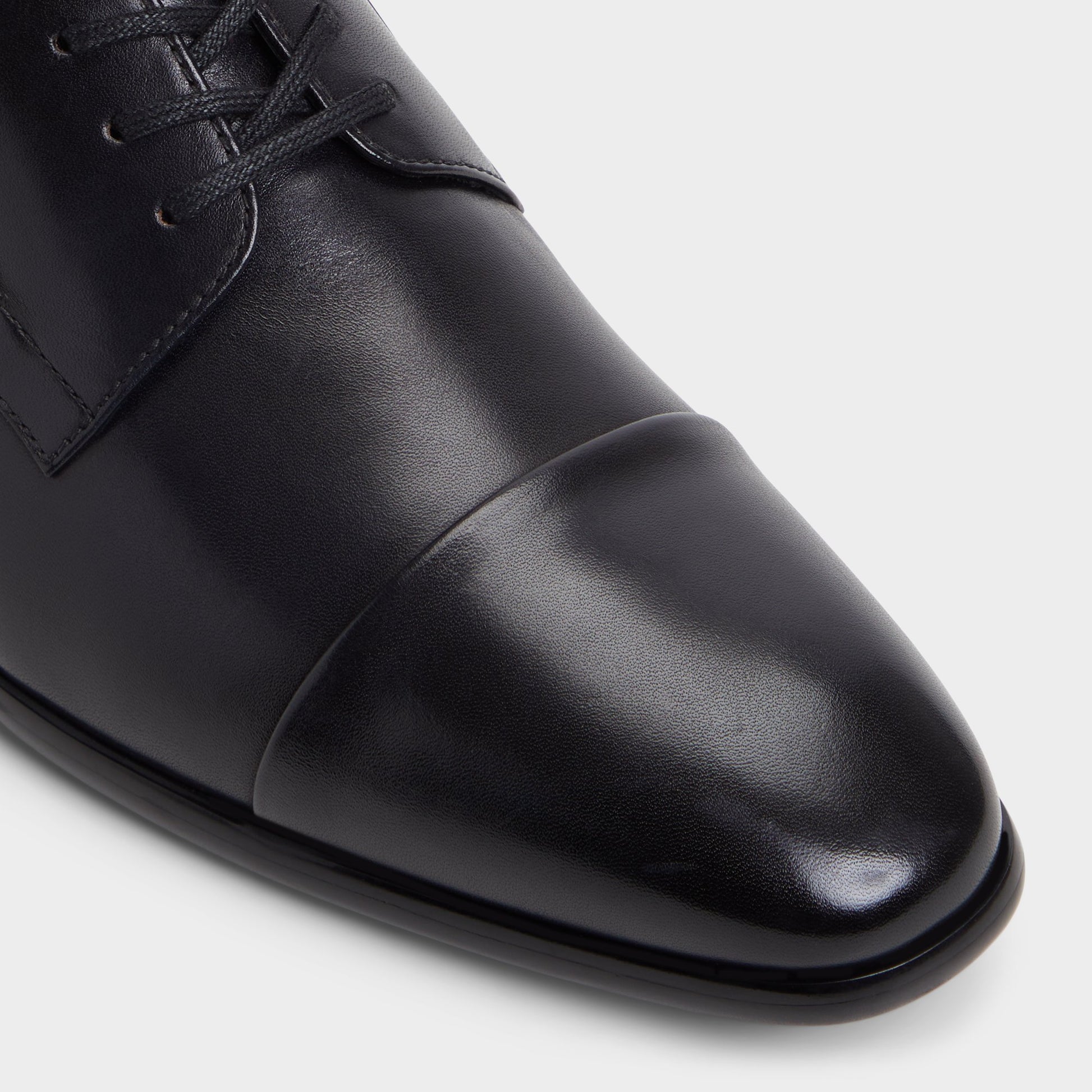 Close-up of the Black Daniells Derby shoe